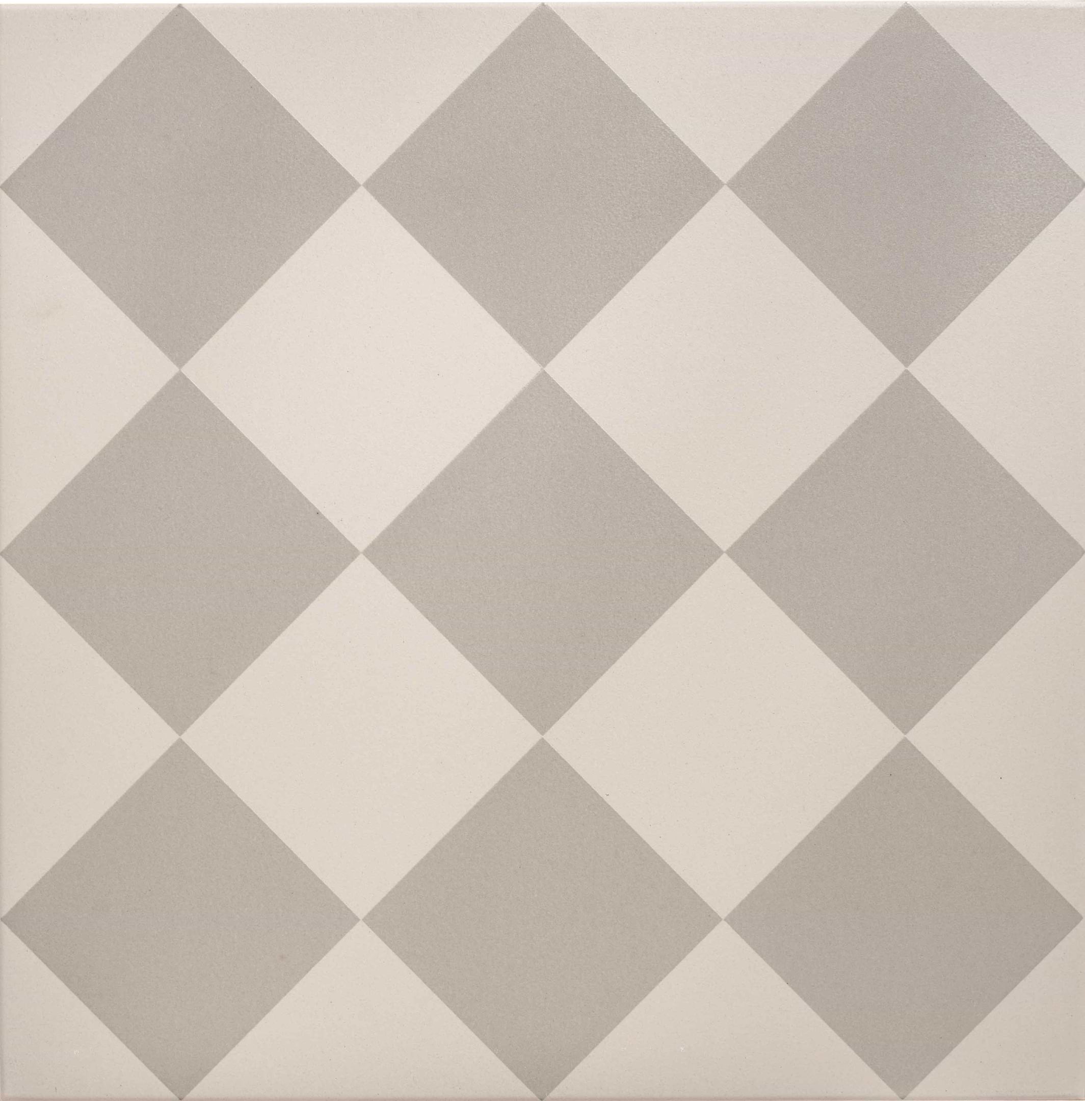 Harlequin Large Grey on Chalk - Hyperion Tiles