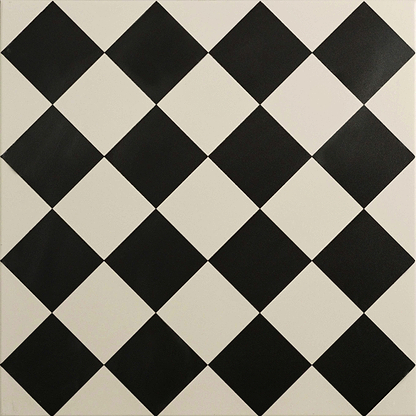 Harlequin Small Black on Chalk - Hyperion Tiles