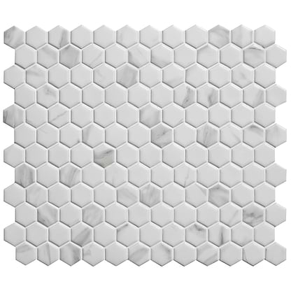 Hexagon Matt Carrara White - Hyperion Tiles