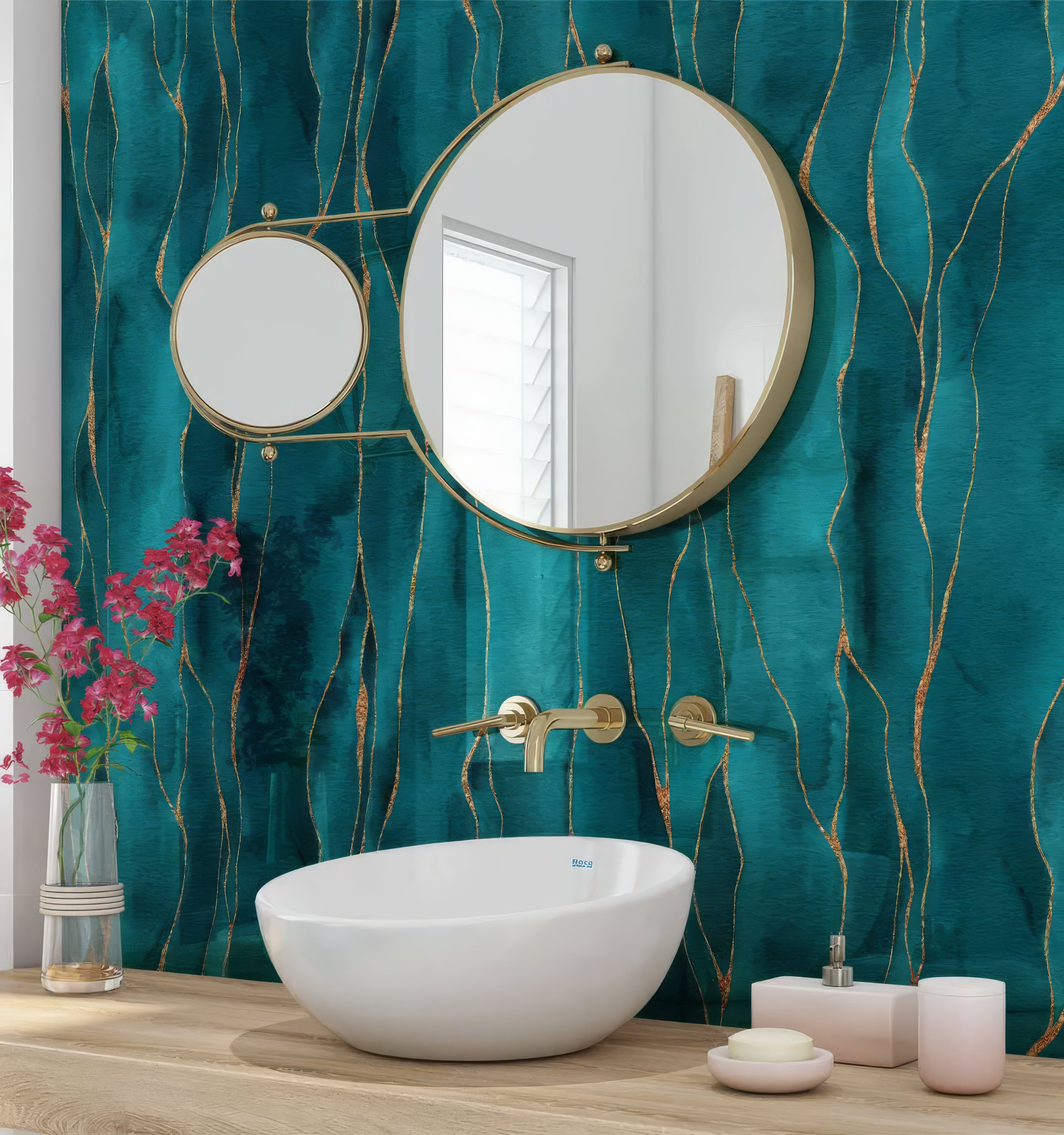 Shower Panel Kintsugi Turquoise By Hyperion Tiles