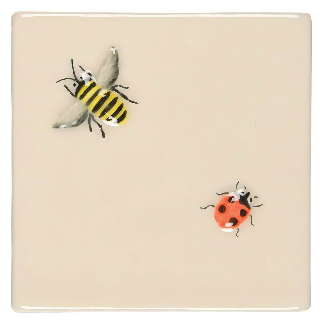 Ladybird &amp; Bee On Off White - Hyperion Tiles