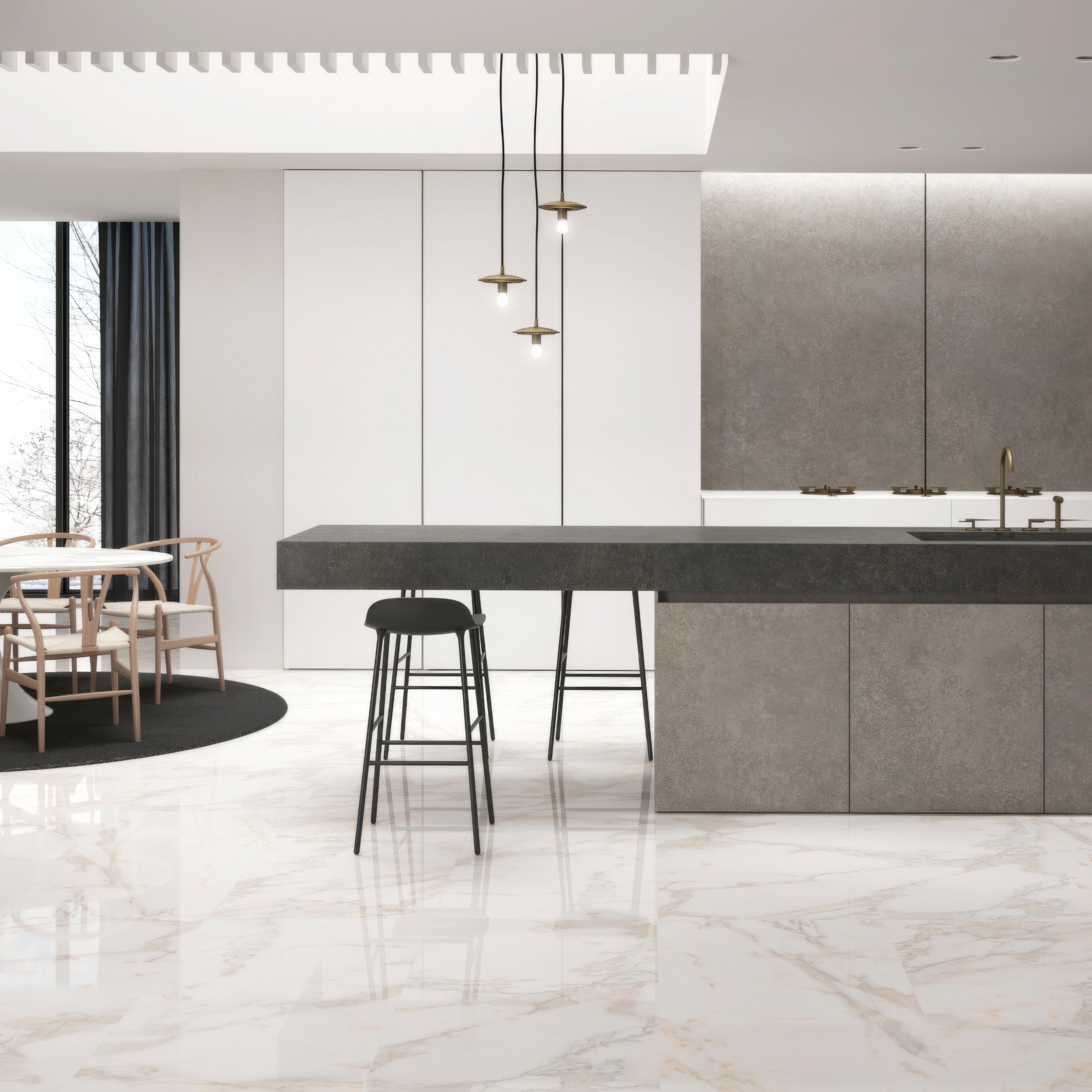 Calacatta Gold Polished Porcelain Tiles - Hyperion Tiles