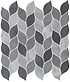 Leaf Aluminium Mosaic Grey Silver Mix - Hyperion Tiles