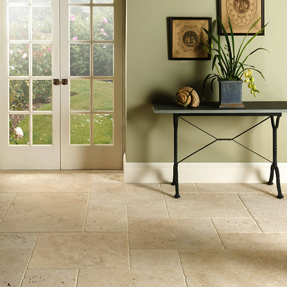 Levantine Ivory Manor Set Unfilled & Tumbled Travertine - Hyperion Tiles