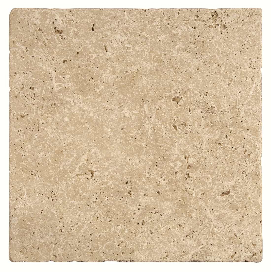 Levantine Ivory Unfilled &amp; Tumbled Travertine 203 x 203mm - Hyperion Tiles