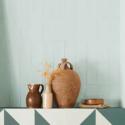 Little Greene Aquamarine Pale Glazed Rectangle Tile - Hyperion Tiles