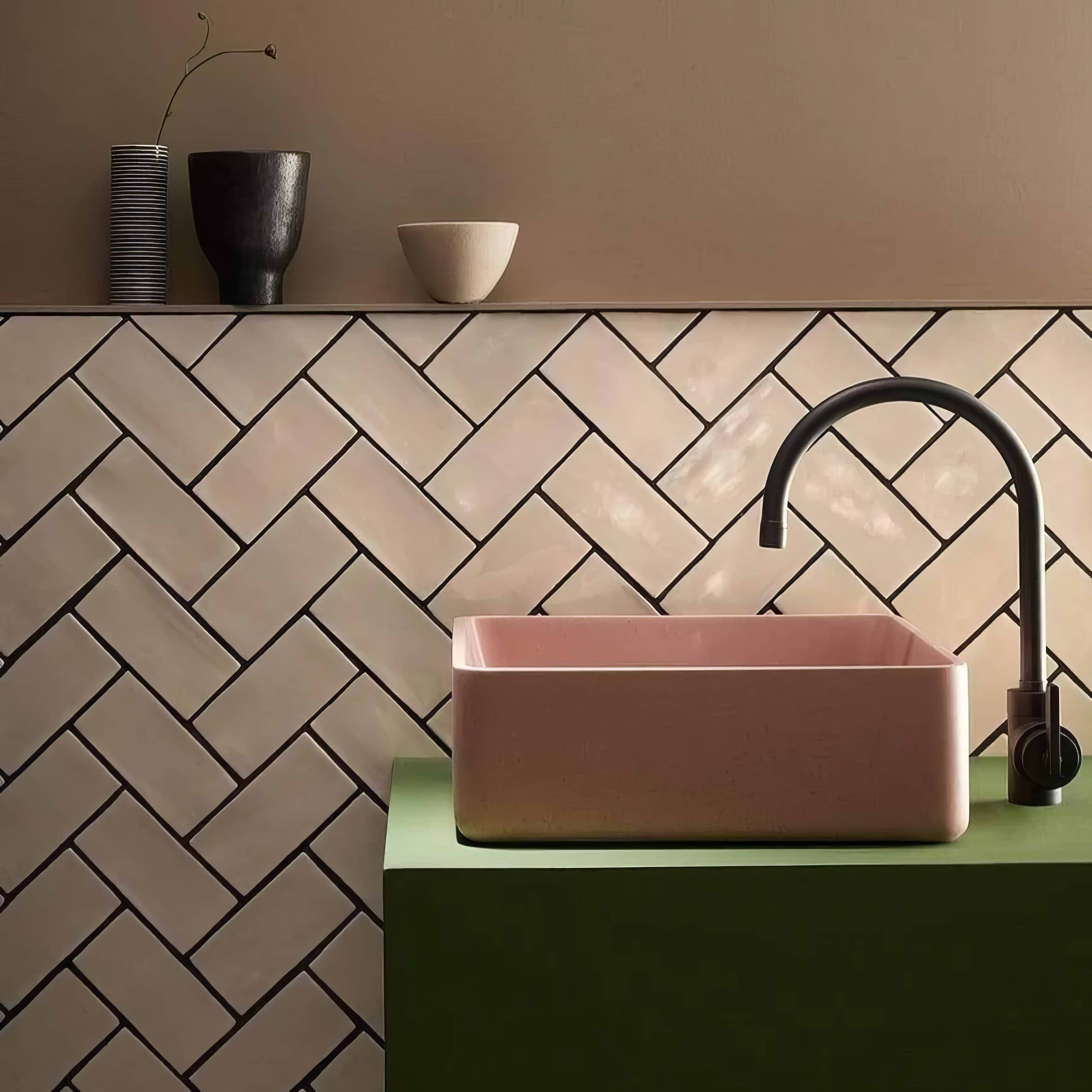 Little Greene Rolling Fog Glazed Metro - Hyperion Tiles