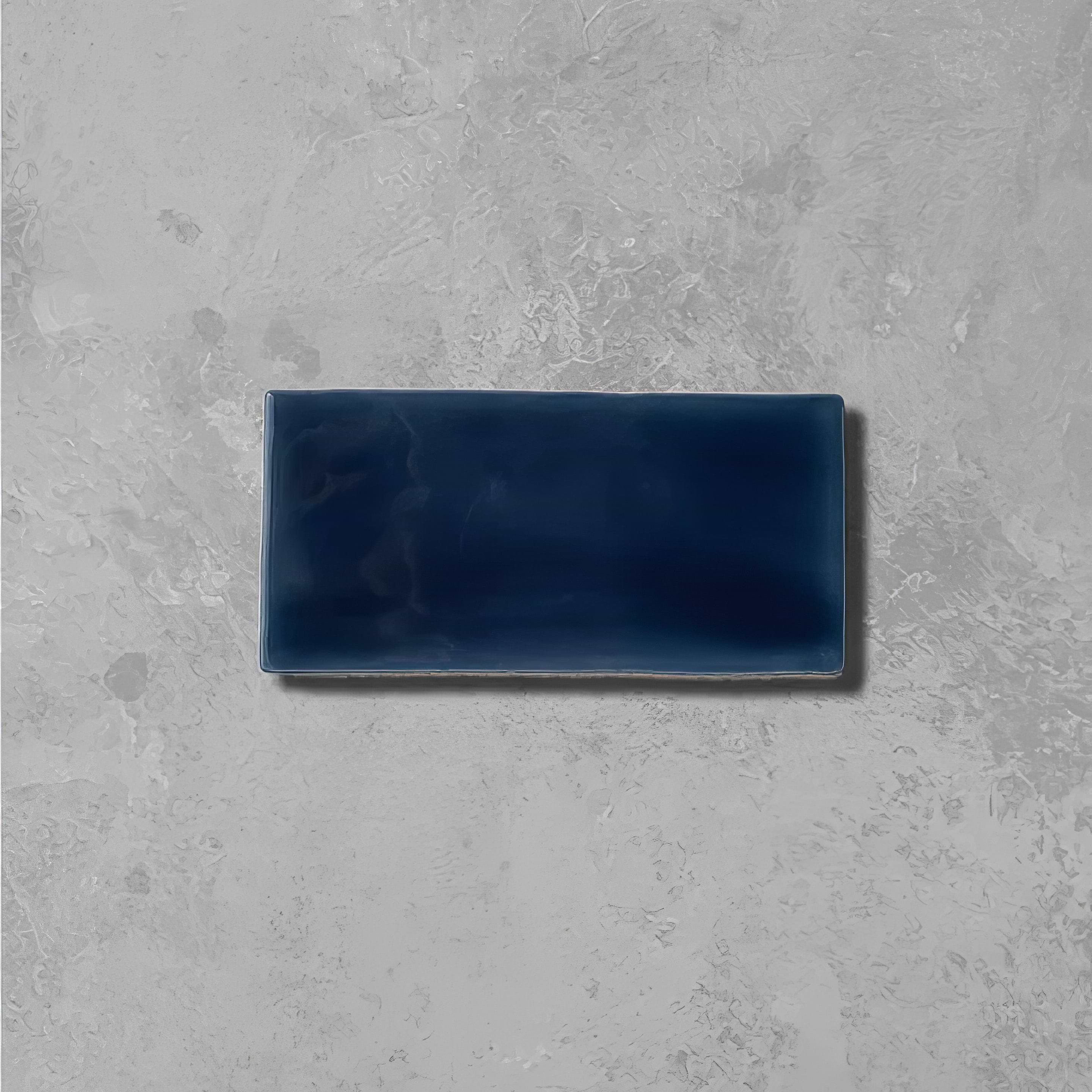 Little Greene Royal Navy Glazed Rectangle Tile - Hyperion Tiles