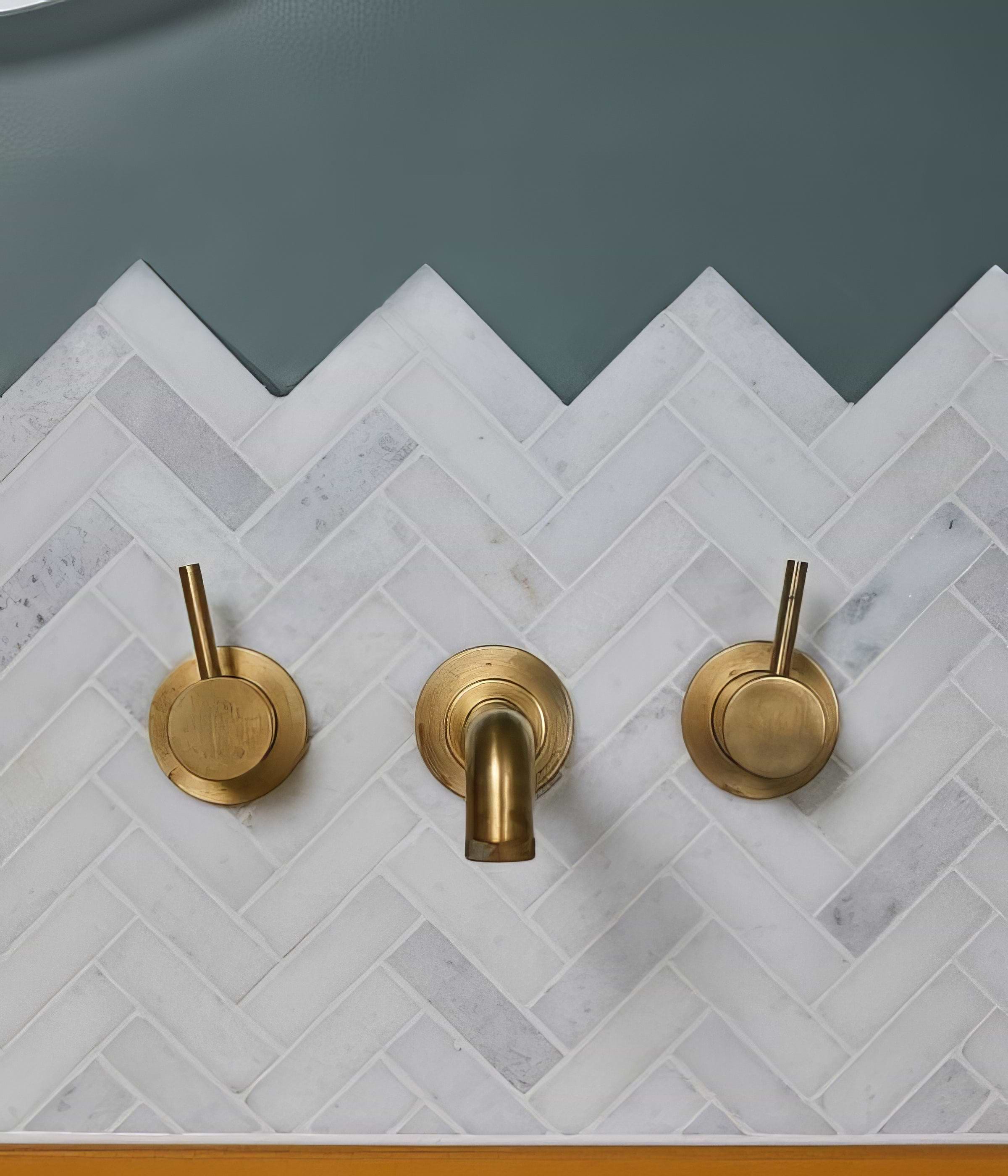 Long Island Marble Herringbone Mosaic - Hyperion Tiles