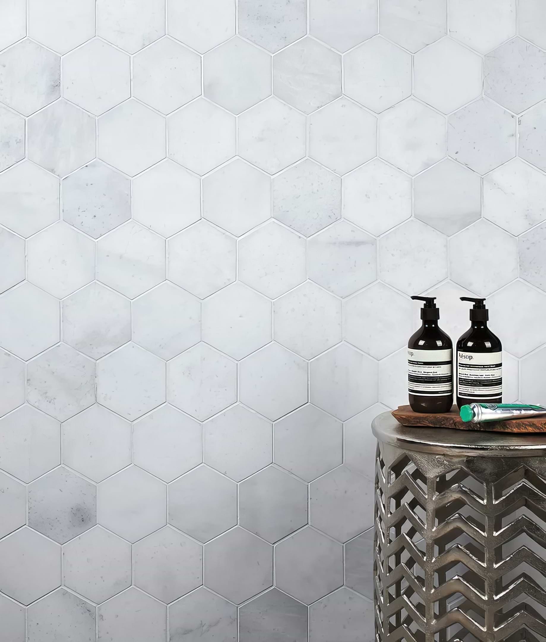 Long Island Marble Honed Large Hexagon - Hyperion Tiles