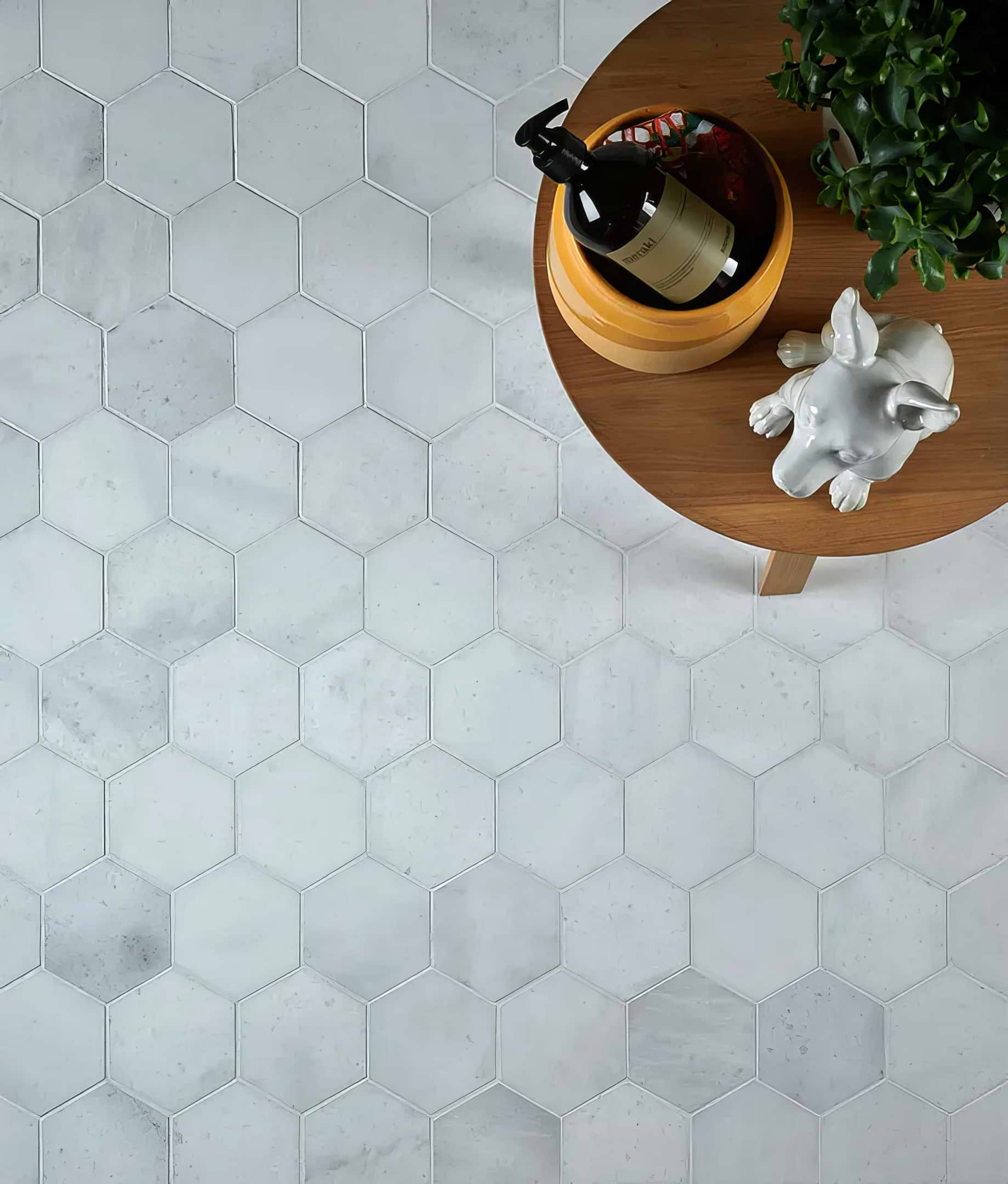 Long Island Marble Honed Large Hexagon - Hyperion Tiles