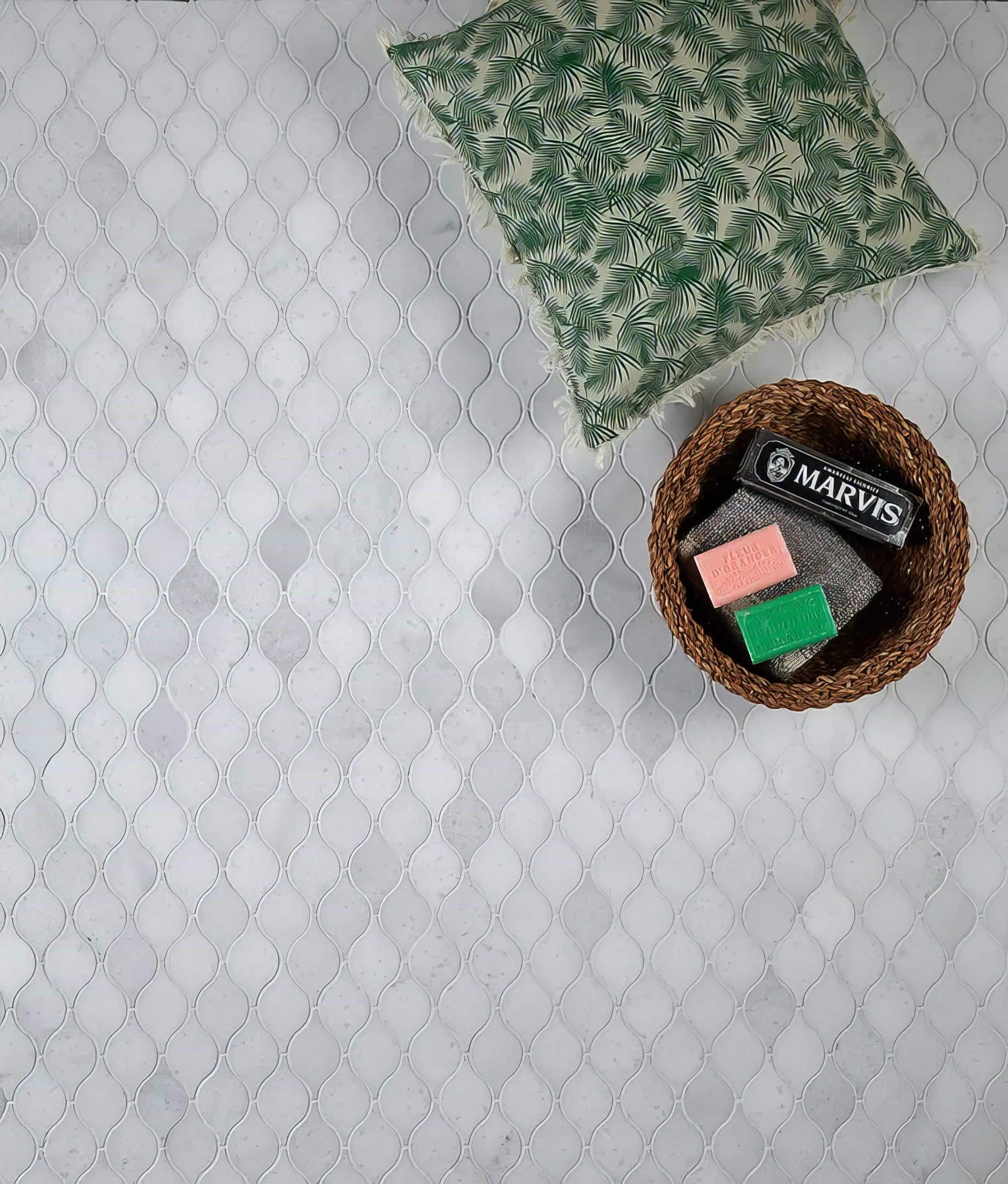 Long Island Marble Honed Teardrop Mosaic