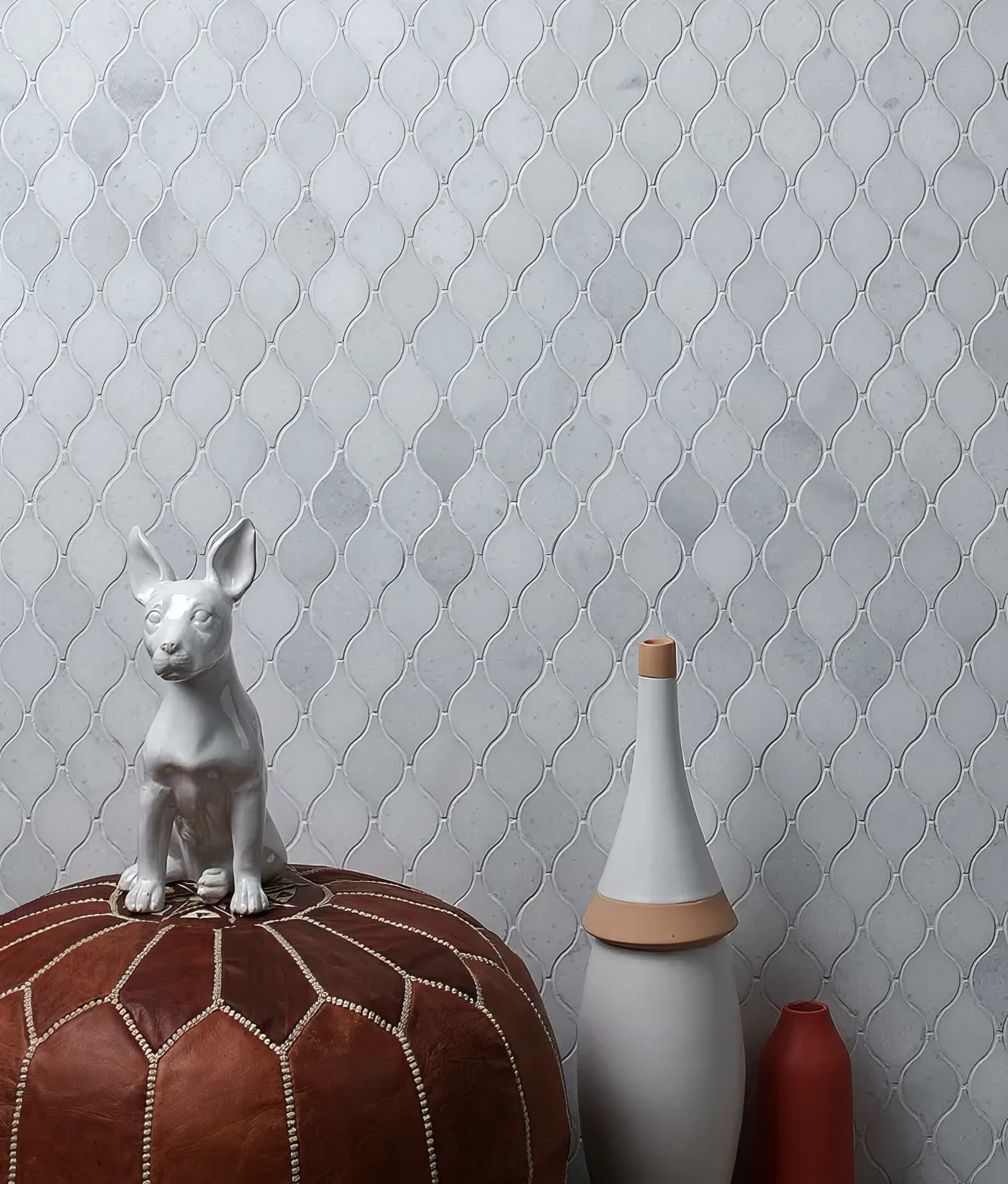 Long Island Marble Honed Teardrop Mosaic