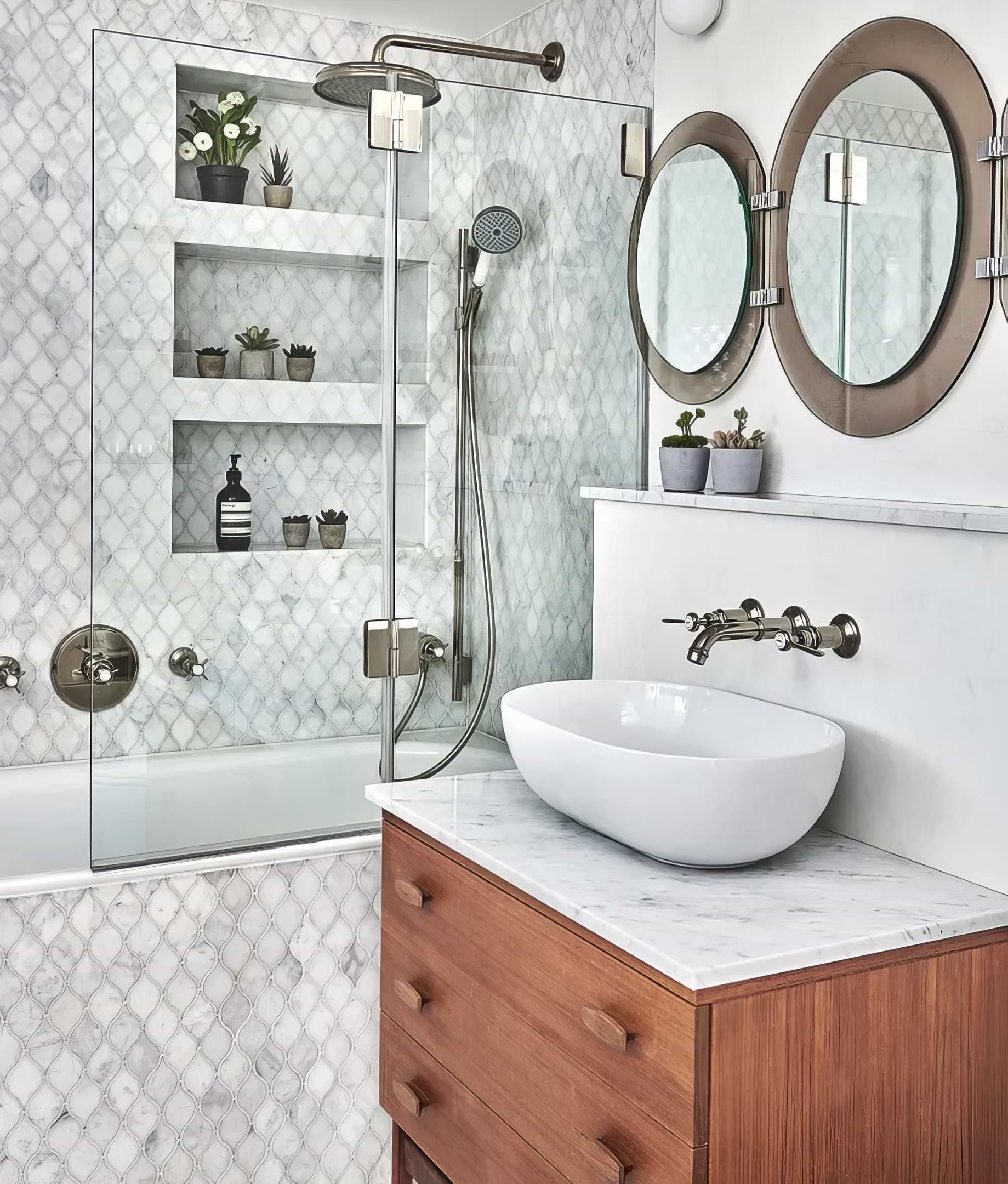 Long Island Marble Honed Teardrop Mosaic