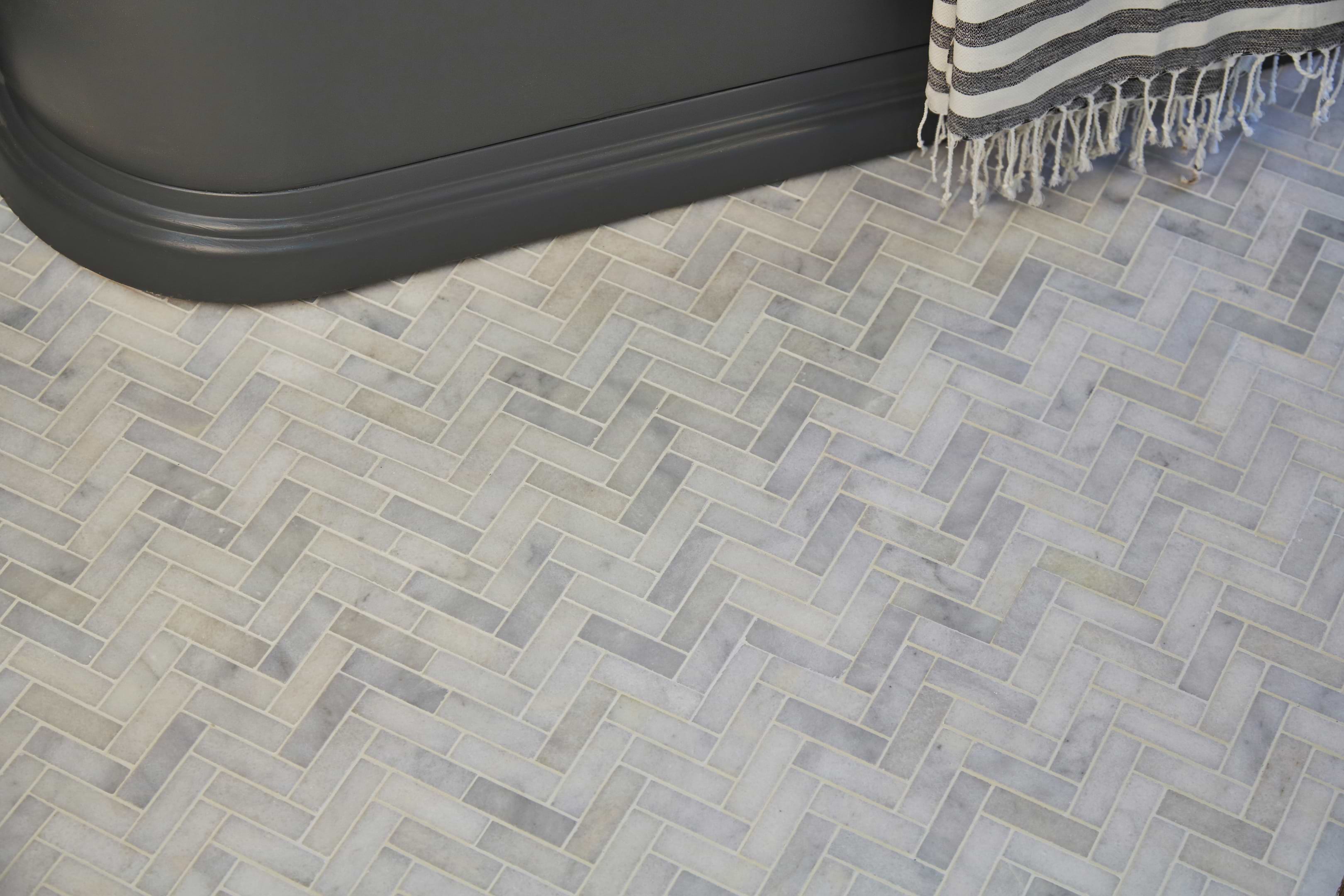 Long Island Marble Herringbone Mosaic - Hyperion Tiles