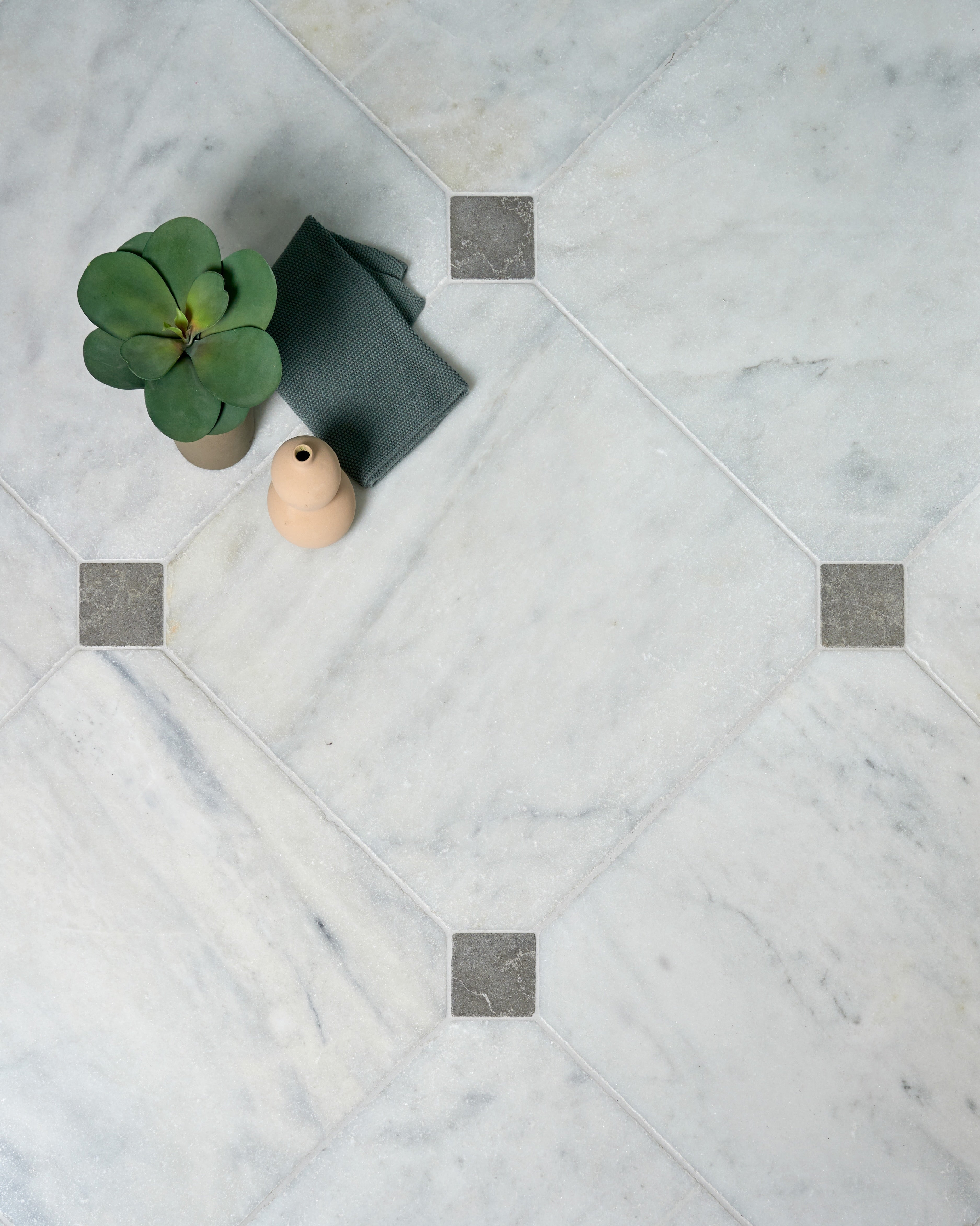 Long Island Marble Tumbled Finish 40.6 x 40.6cm by Hyperion Tiles