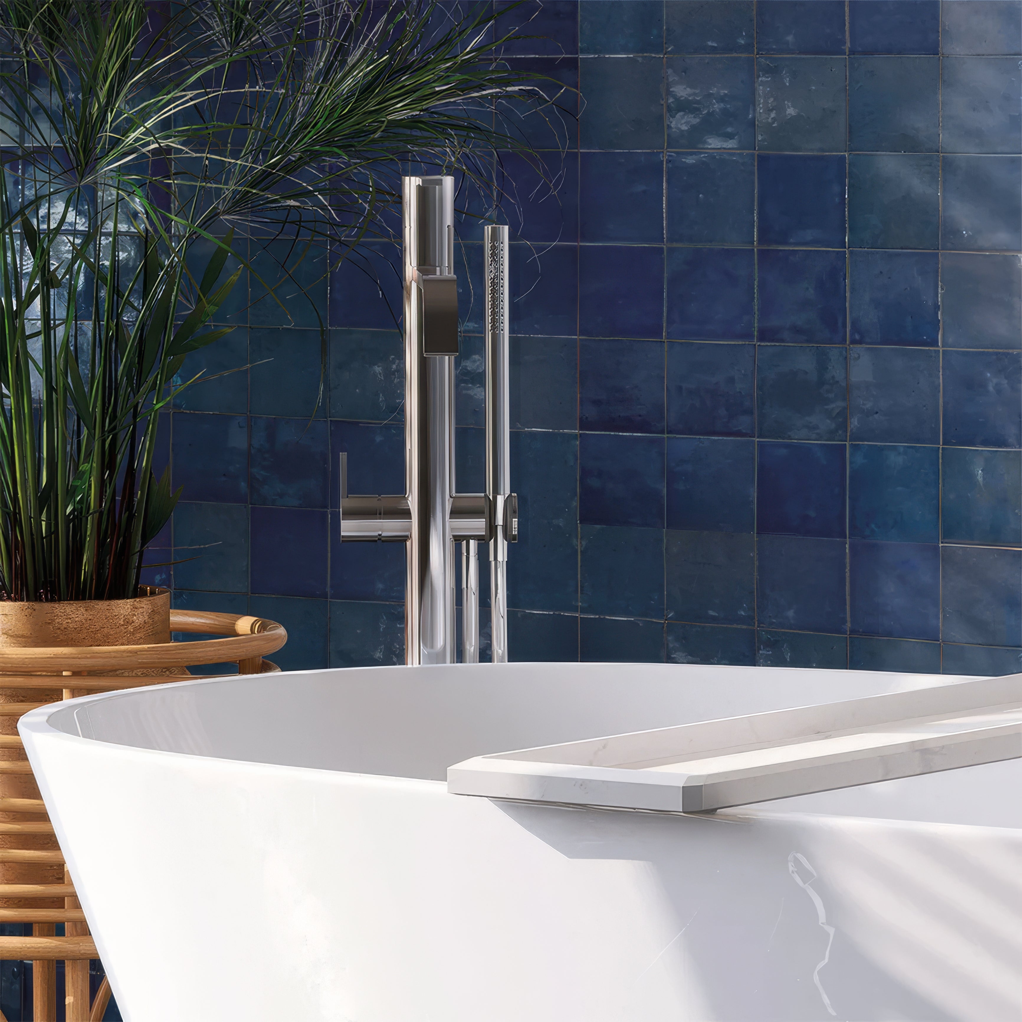Lapis Blue Ceramic Zellige By Hyperion Tiles