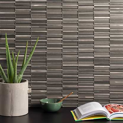 Majestic Recycled Glass and Metal Stack Mosaic - Hyperion Tiles