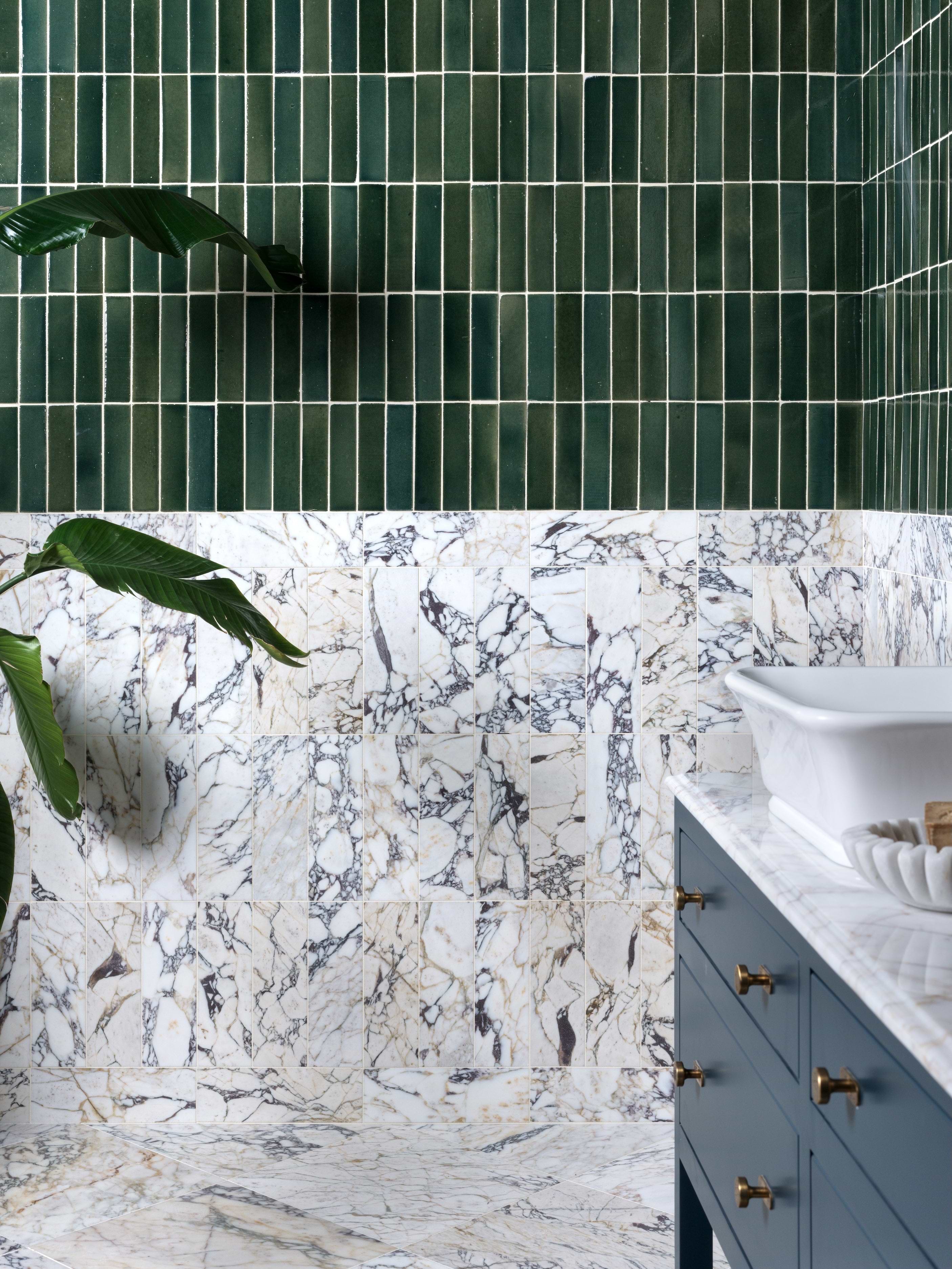 Medici Viola Marble Honed Brick By Hyperion Tiles