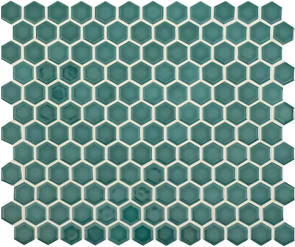 Mini Green Gloss Hexagon - Hyperion Tiles