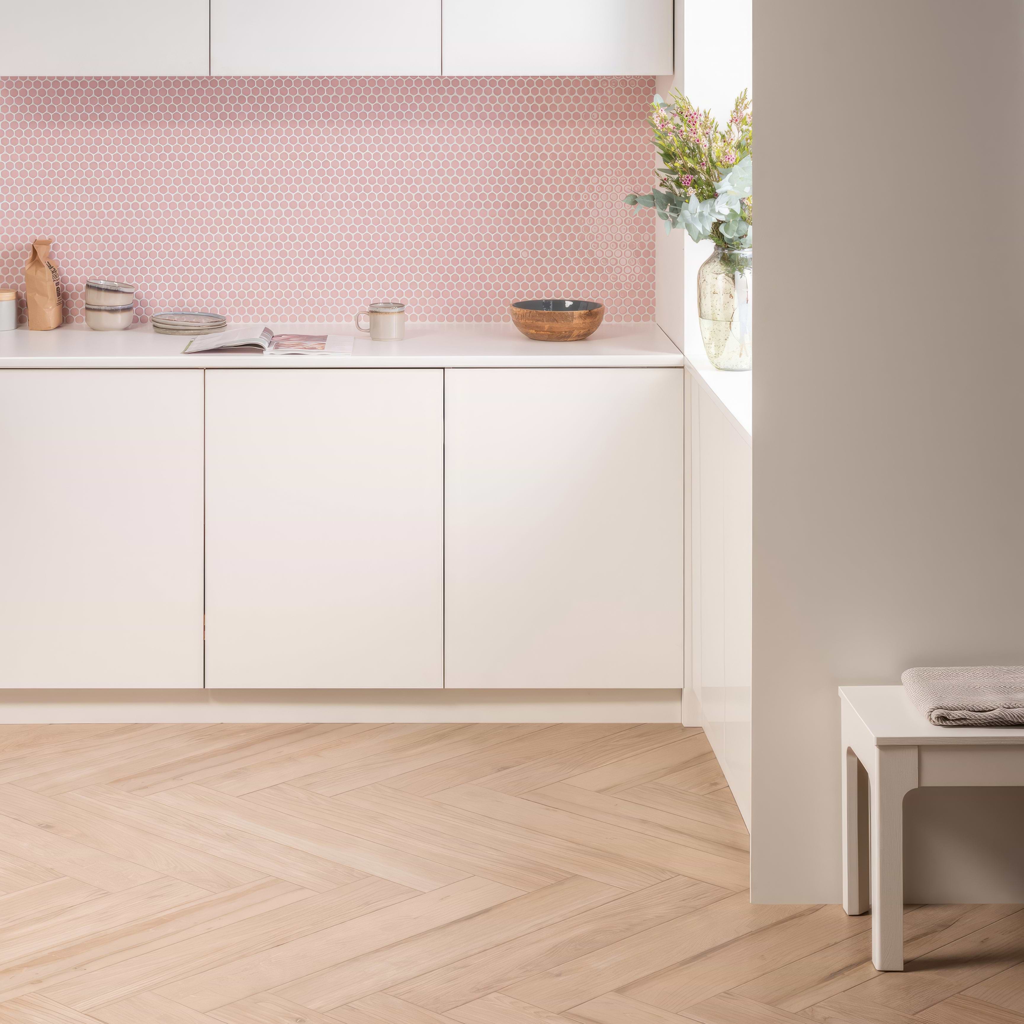 Mini Pink Penny Round | Penny Mosaic Tiles | Hyperion Tiles