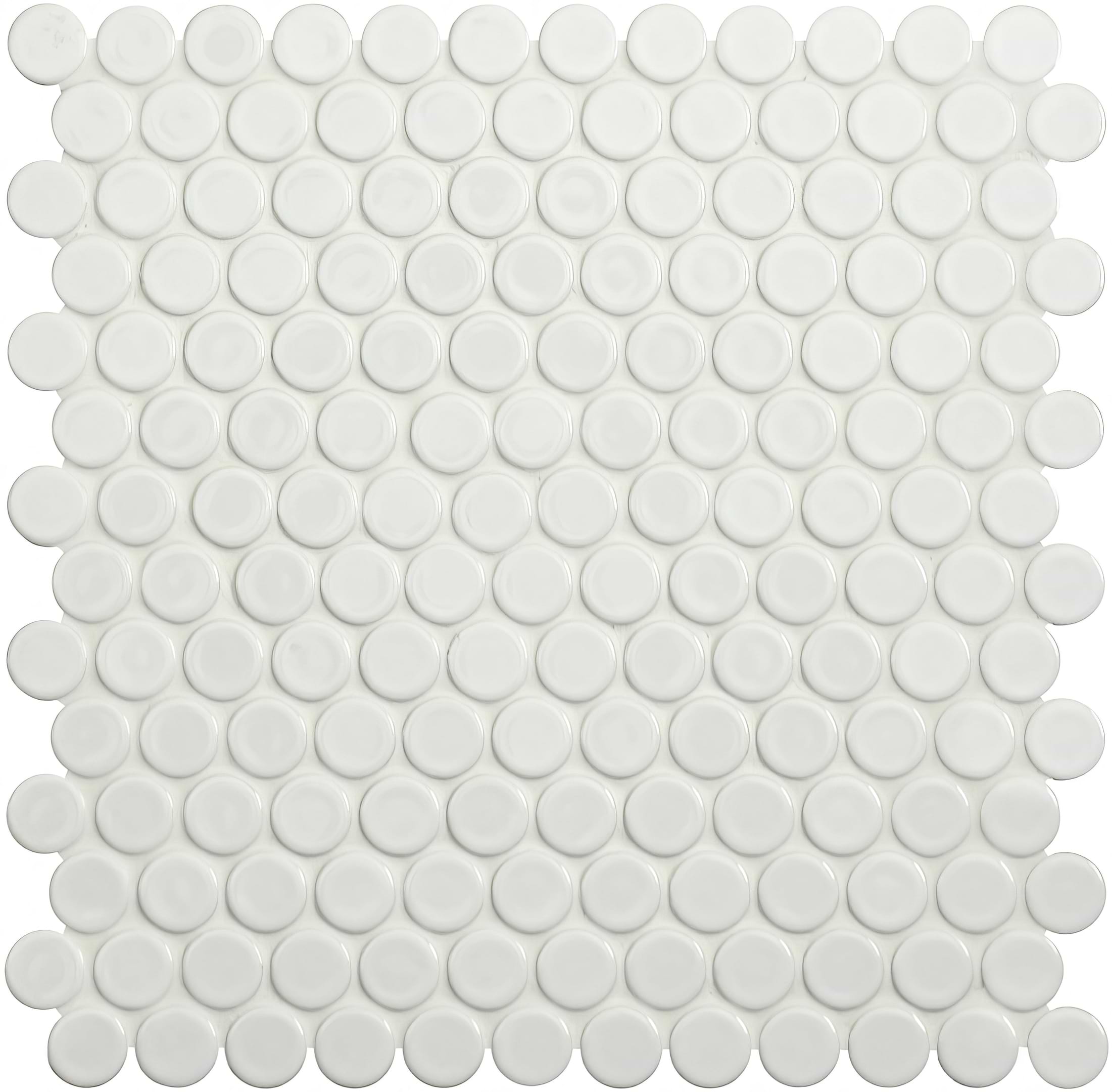 Mini White Penny Round - Hyperion Tiles