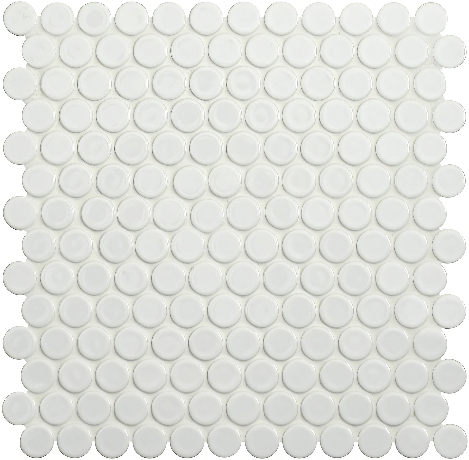 Mini White Penny Round - Hyperion Tiles