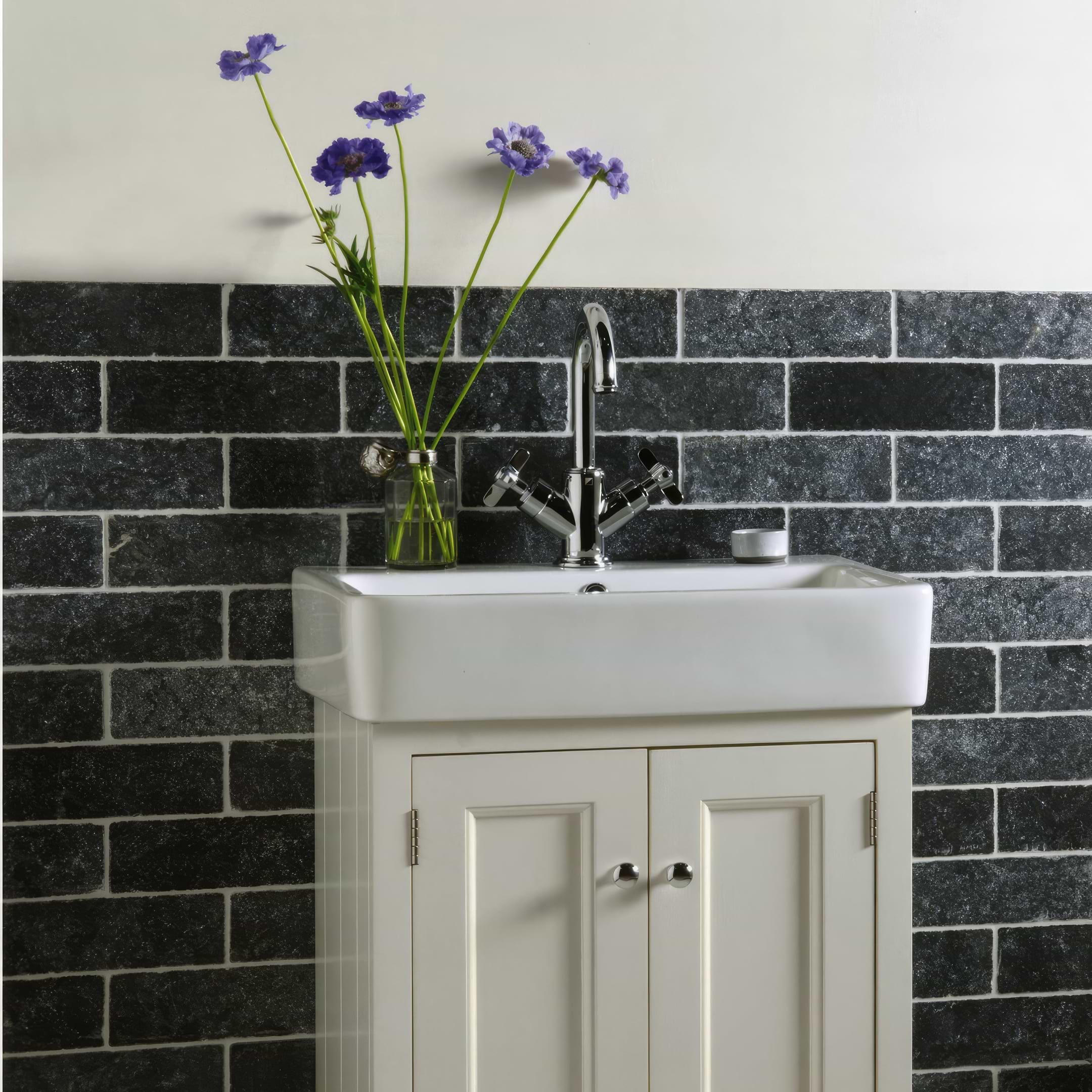 Negra Black Tumbled Marble 7.5 x 20.3cm - Hyperion Tiles