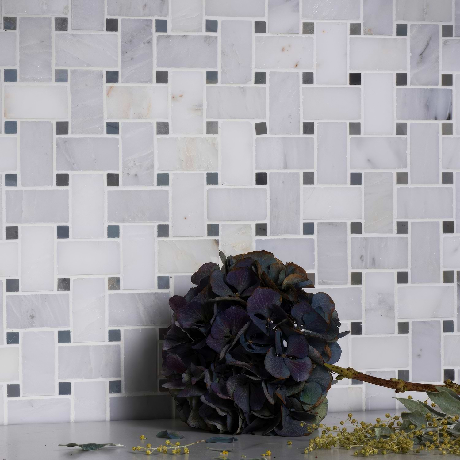 Nimbus Basketweave Stone Mosaic - Hyperion Tiles