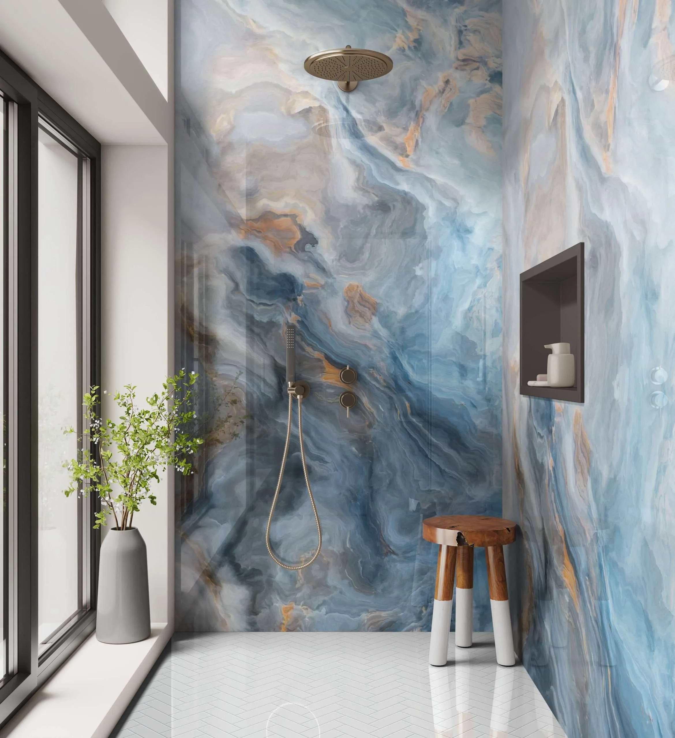 Shower Panel Onyx Crystal Dark By Hyperion Tiles