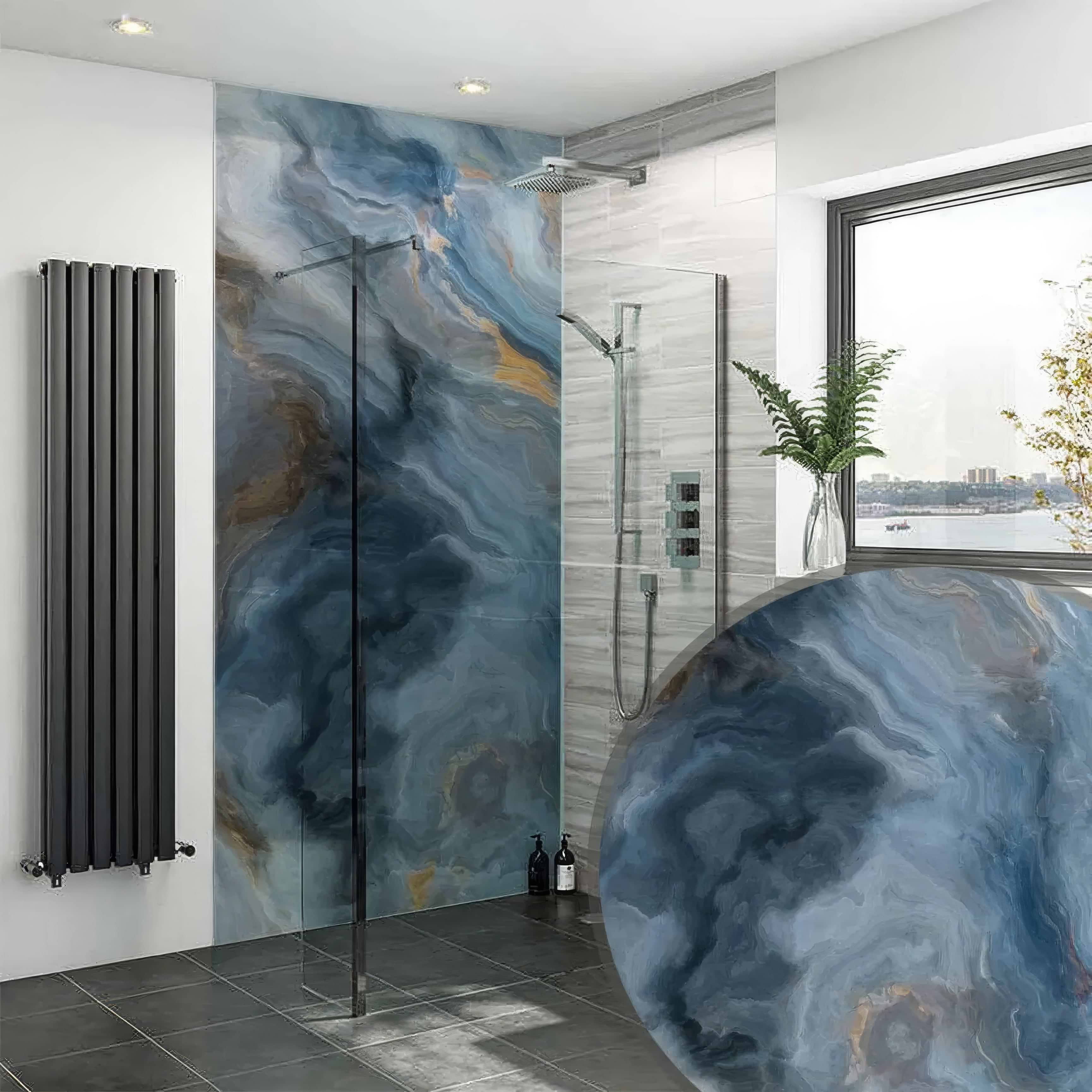 Shower Panel Onyx Crystal Dark By Hyperion Tiles