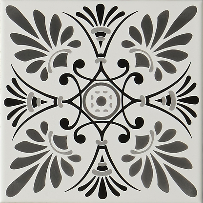 Orléans Grey on Brilliant White - Hyperion Tiles