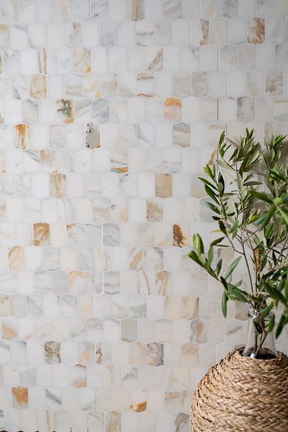 Palazzo Oro Marble Picket Mosaic From Hyperion Tiles
