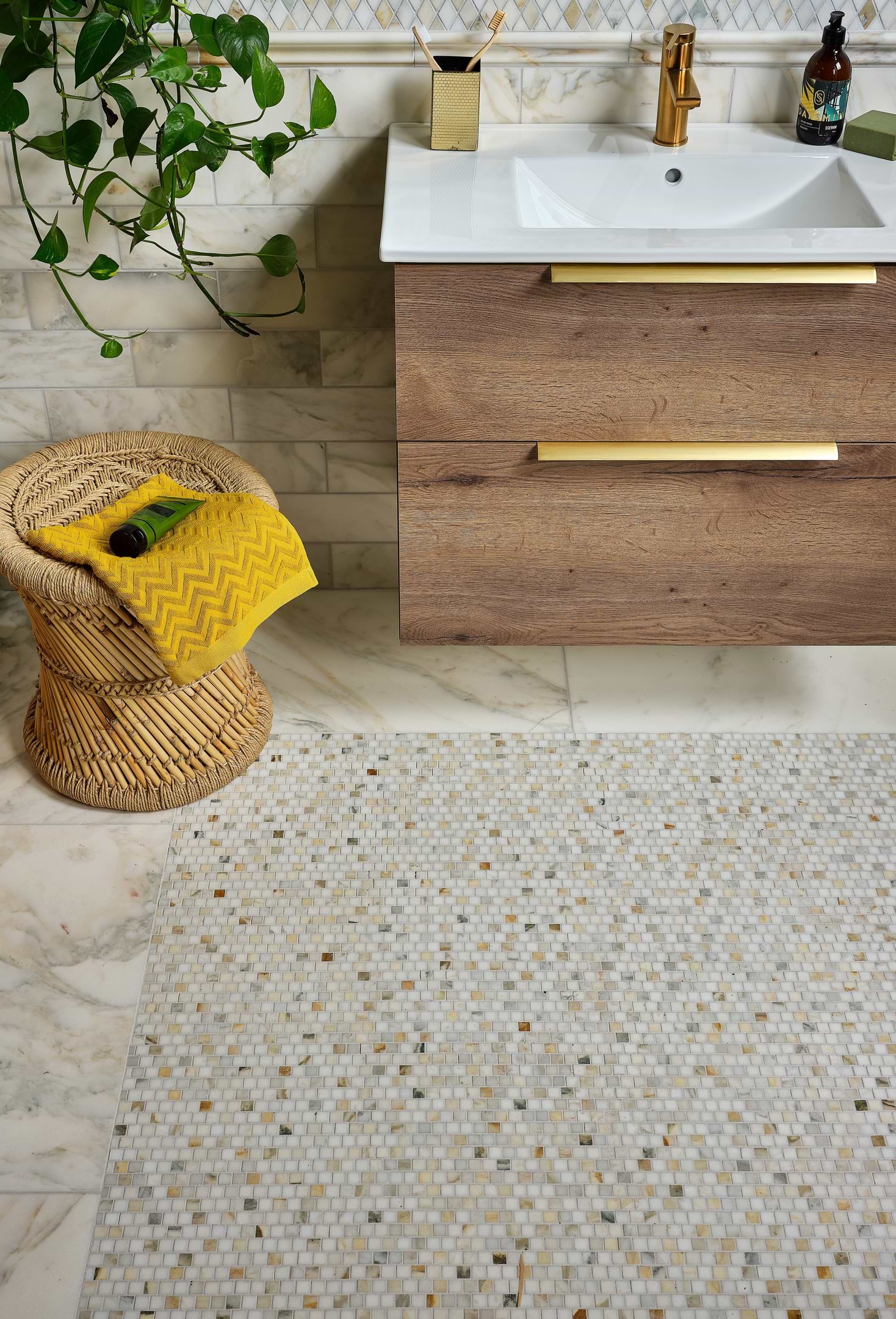 Palazzo Oro Honed Marble 30.5 x 10cm From Hyperion Tiles