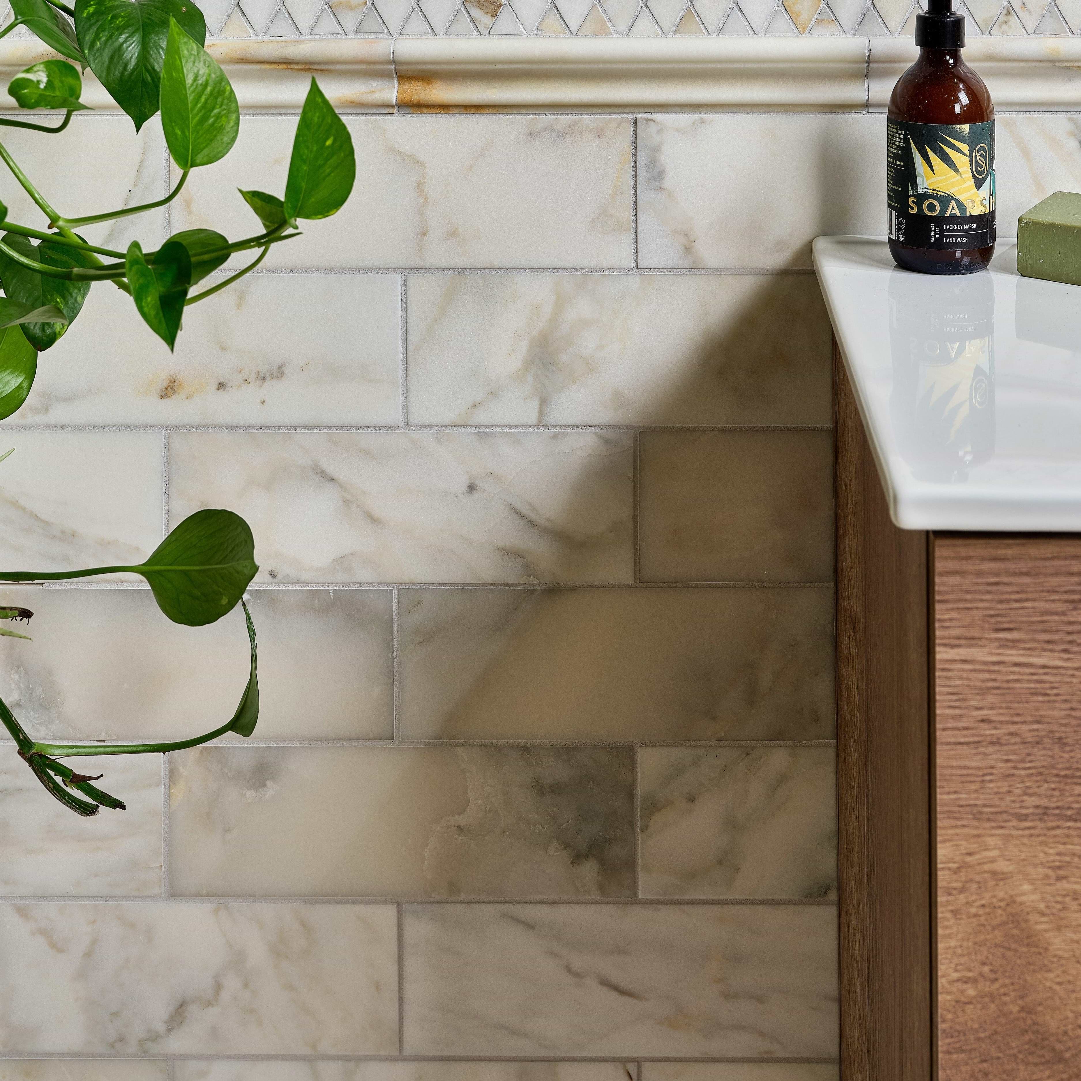 Palazzo Oro Honed Marble 30.5 x 10cm From Hyperion Tiles