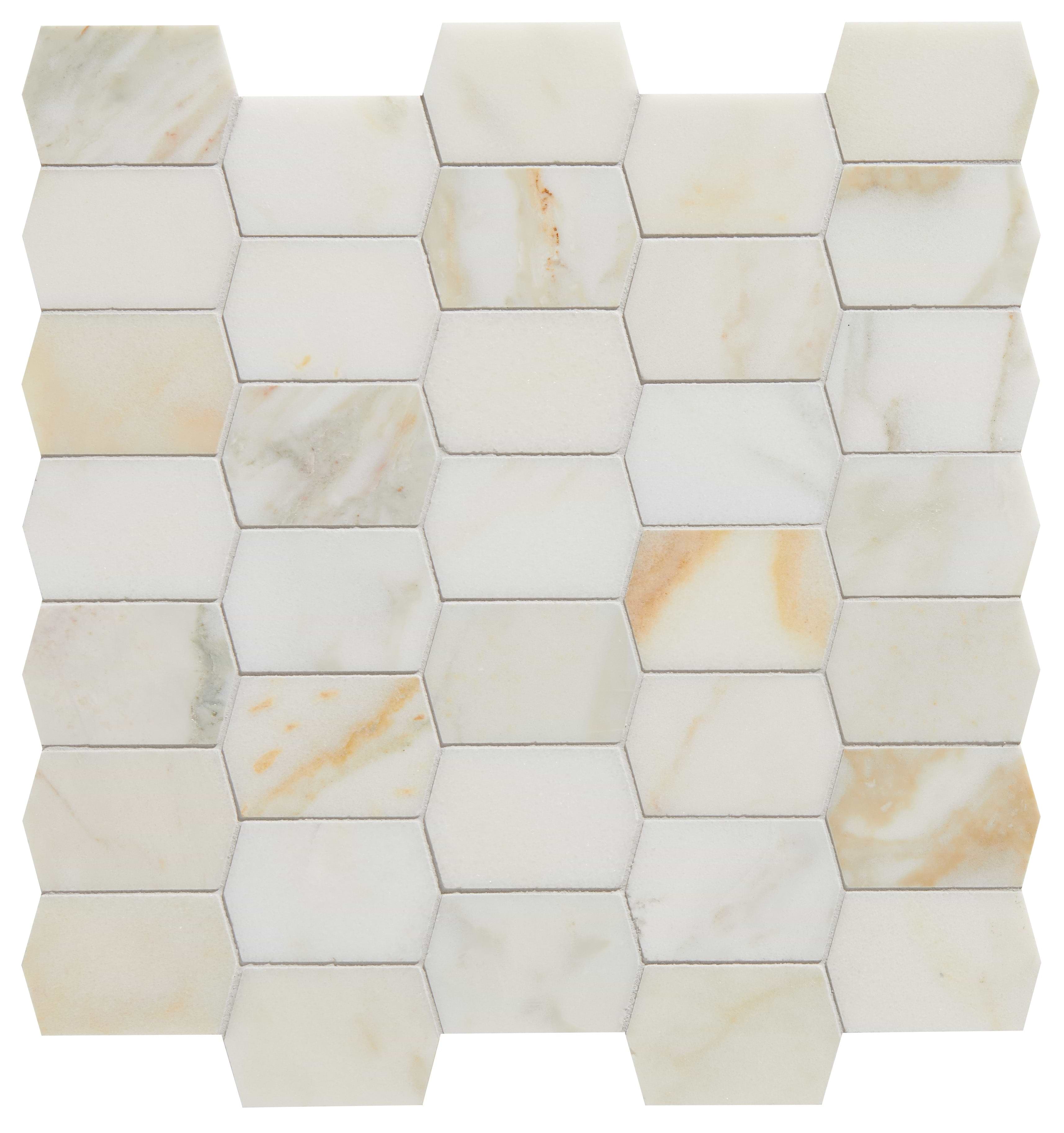 Palazzo Oro Marble Picket Mosaic From Hyperion Tiles