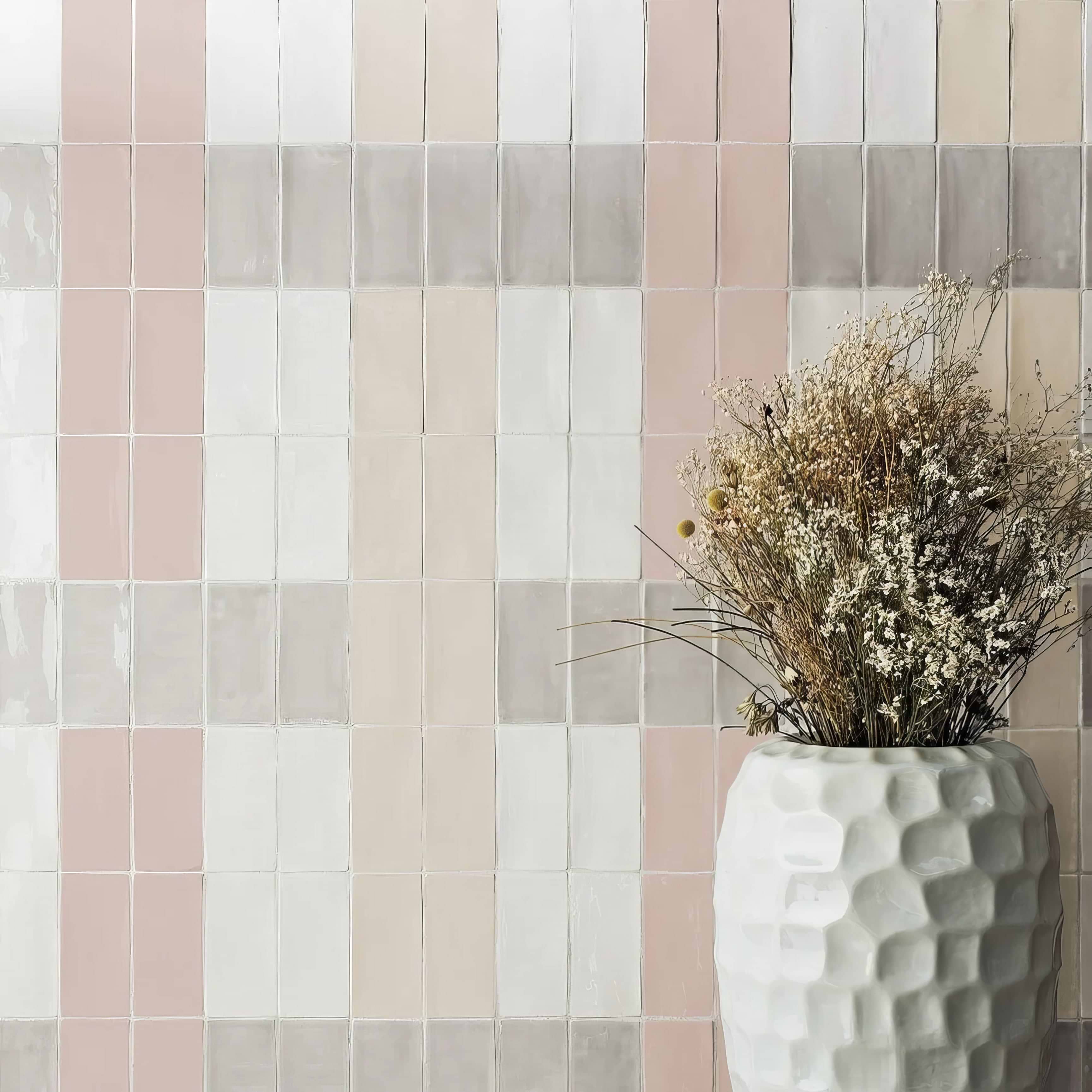 Pearl Pale Waterfall Glazed Metro Tile - Hyperion Tiles