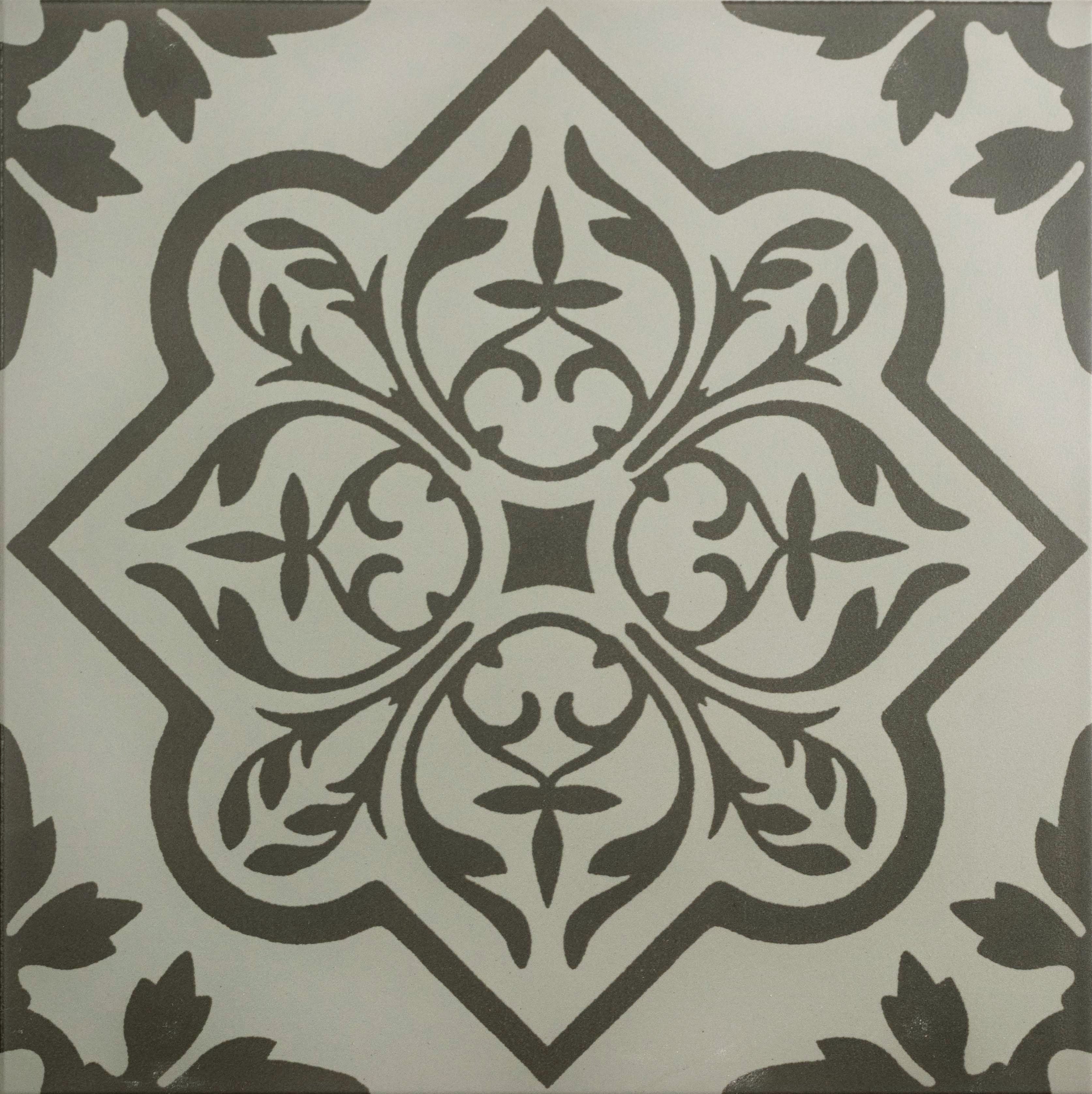 Pentillie Dark Grey on Grey - Hyperion Tiles