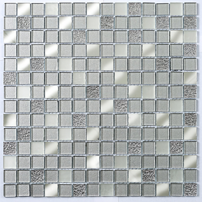 Platinum Silver Glass & Mirror Mix Mosaic - Hyperion Tiles