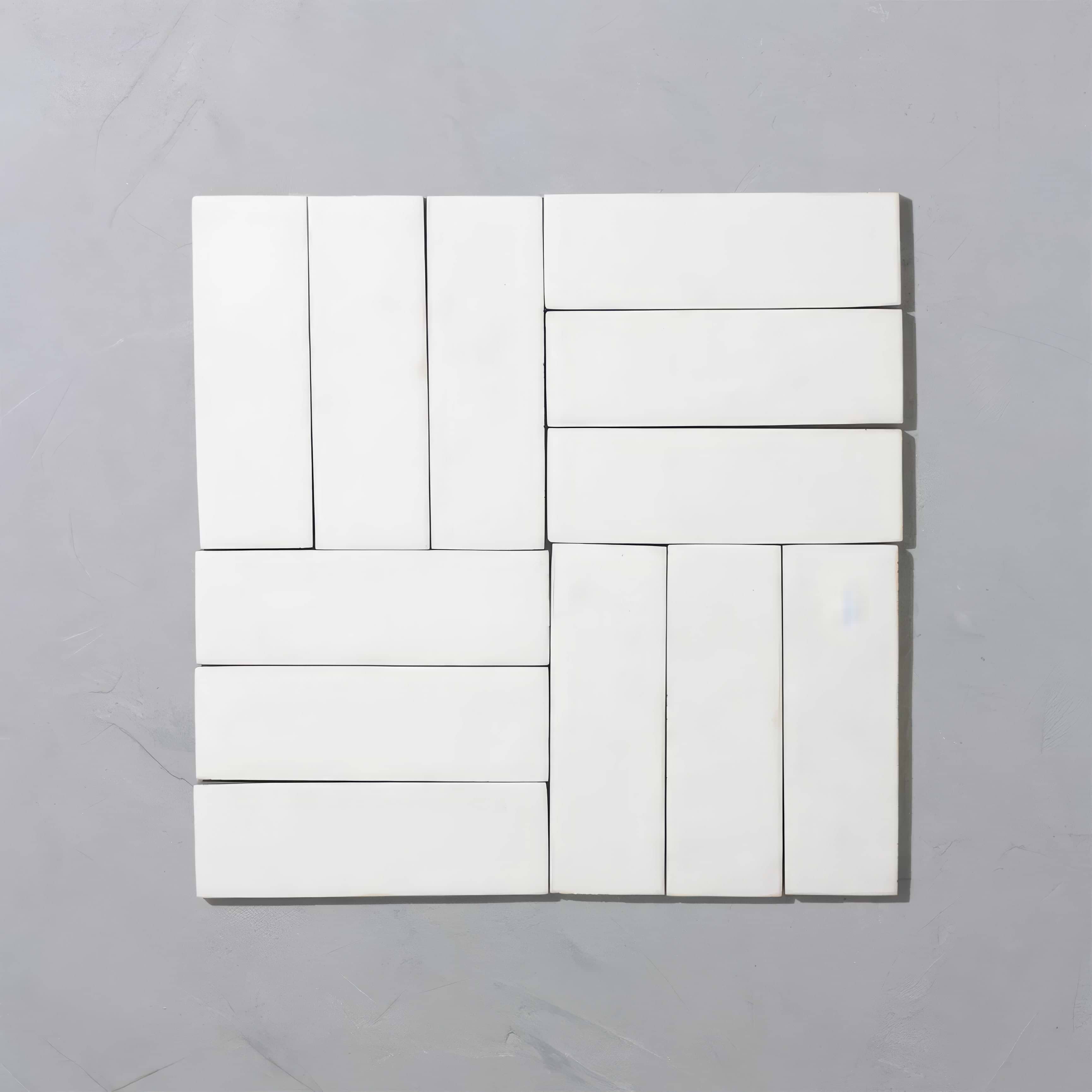 Porcelain White Bejmat Rectangle Tile | Hyperion Tiles