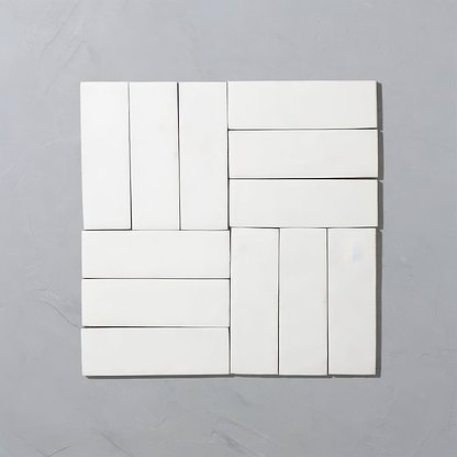 Porcelain White Bejmat Rectangle Tile | Hyperion Tiles