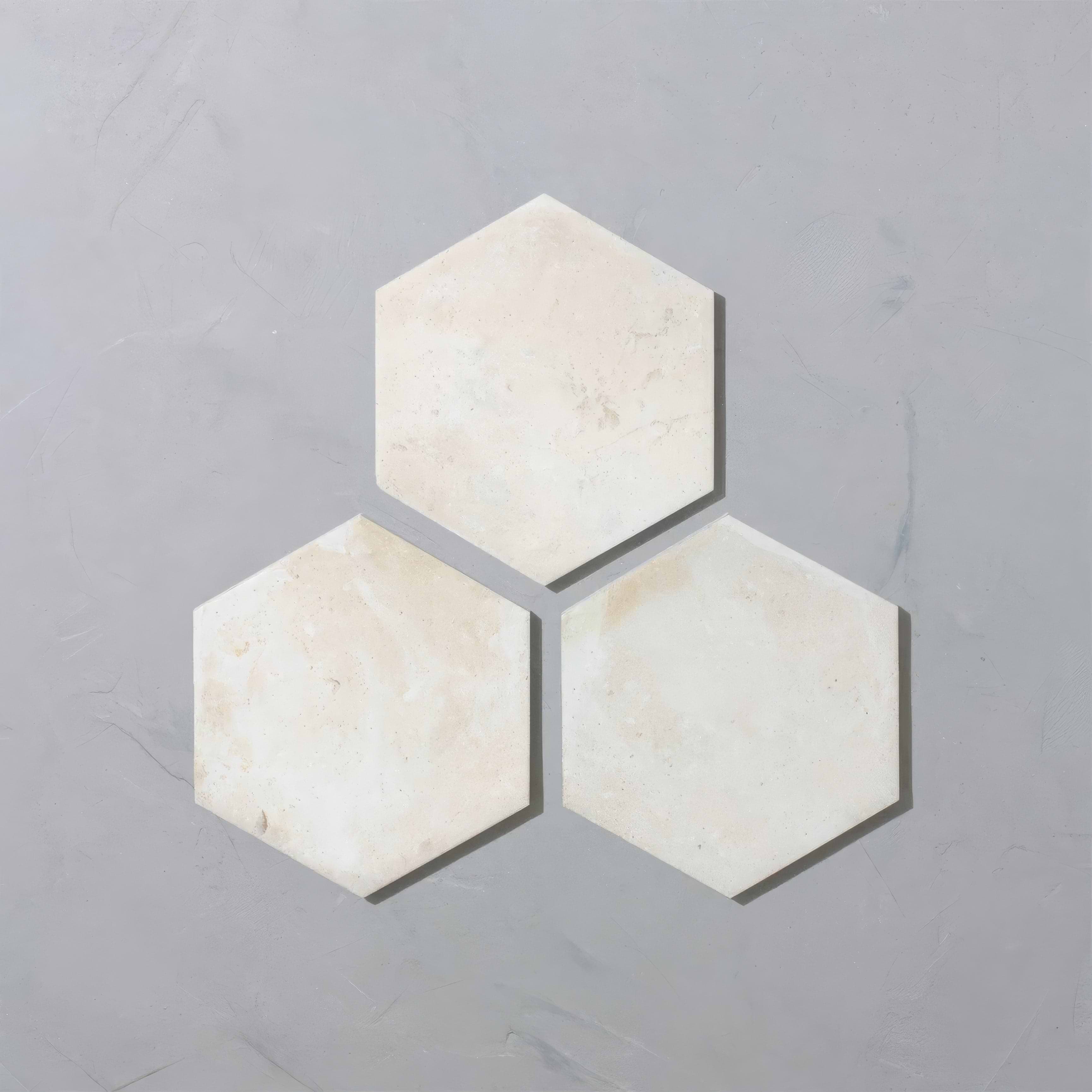 Porcelain Terracotta White hexagonal Tile | Hyperion Tiles