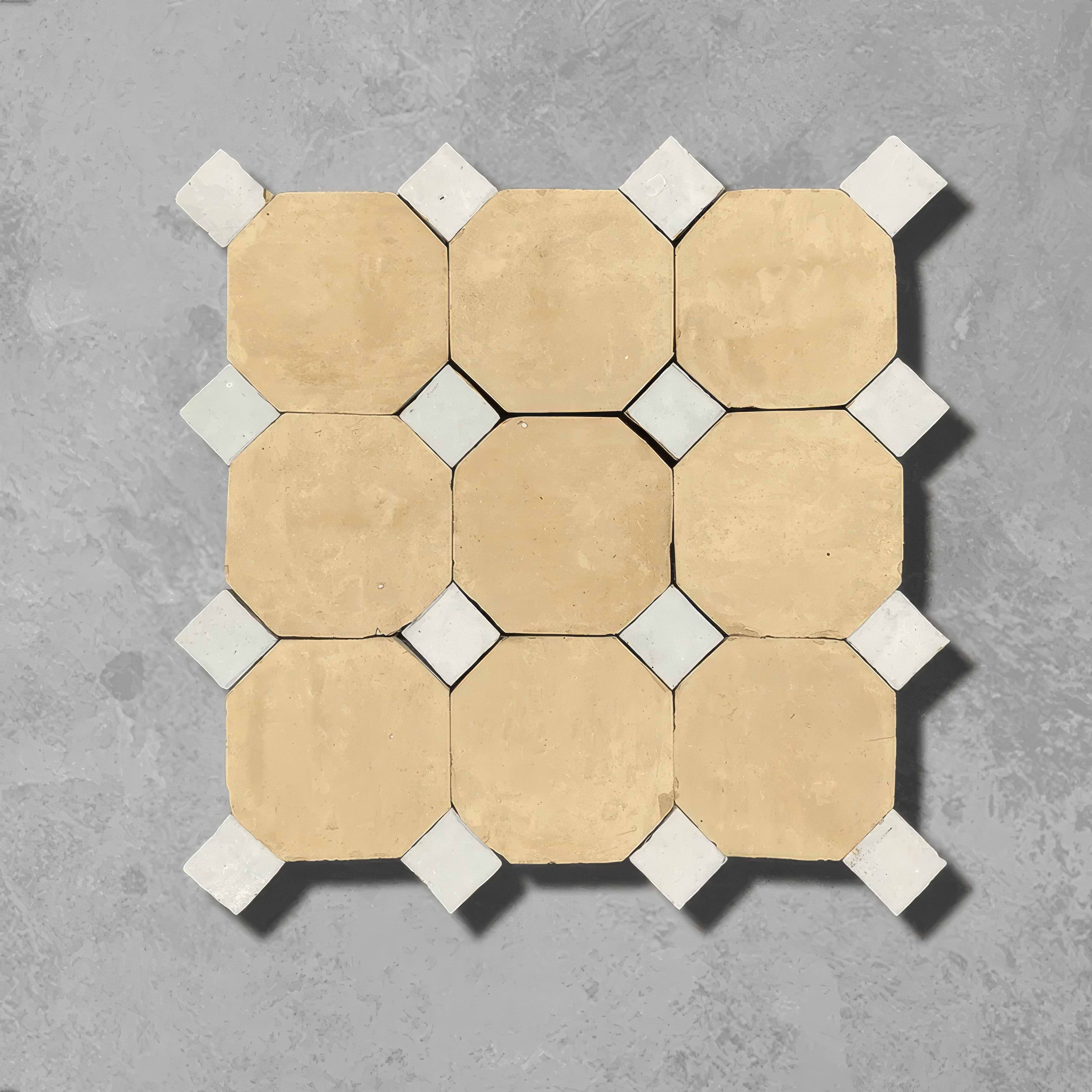 Raw & White Mosaic Zellige Tile - Hyperion Tiles