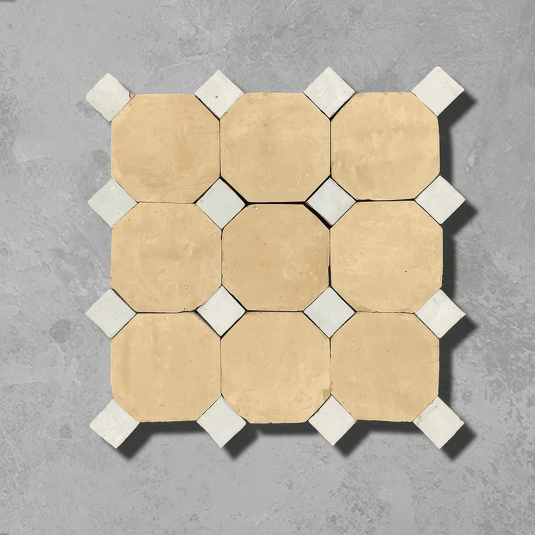 Raw &amp; White Mosaic Zellige Tile - Hyperion Tiles