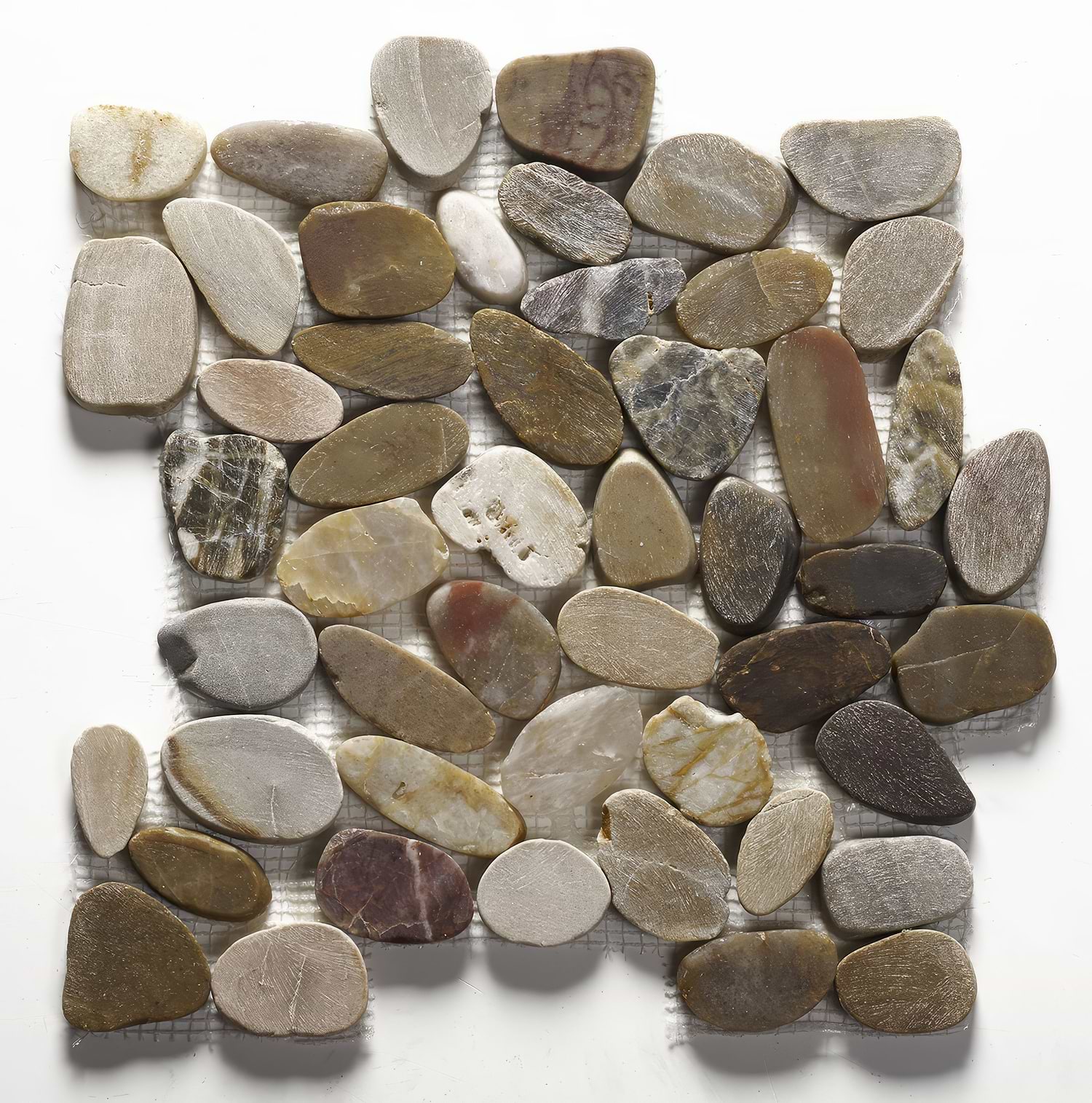 Riverstone Multi Colour Flat Cut Pebble Mosaic