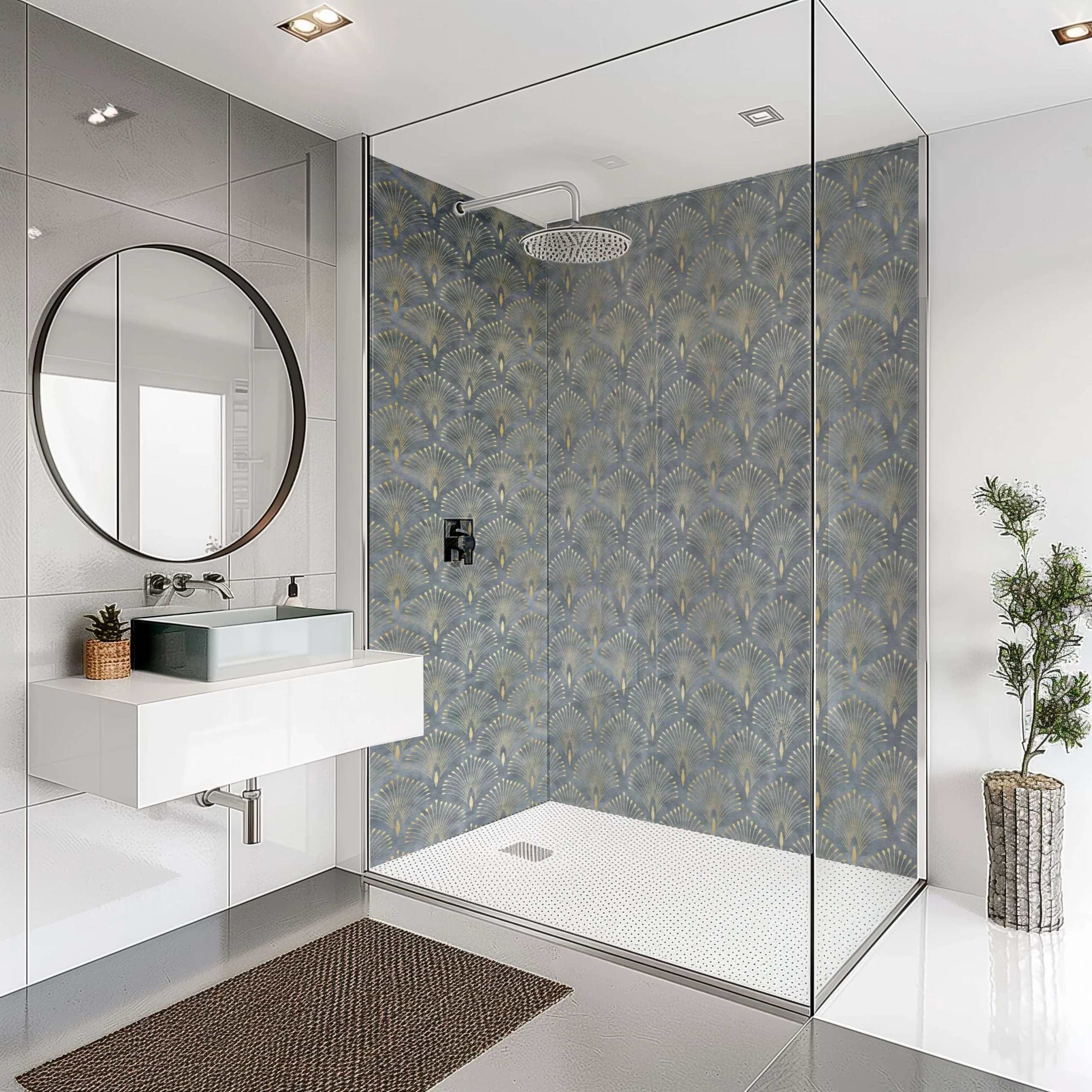 Shower Panel Art Deco Peacock By Hyperion Tiles