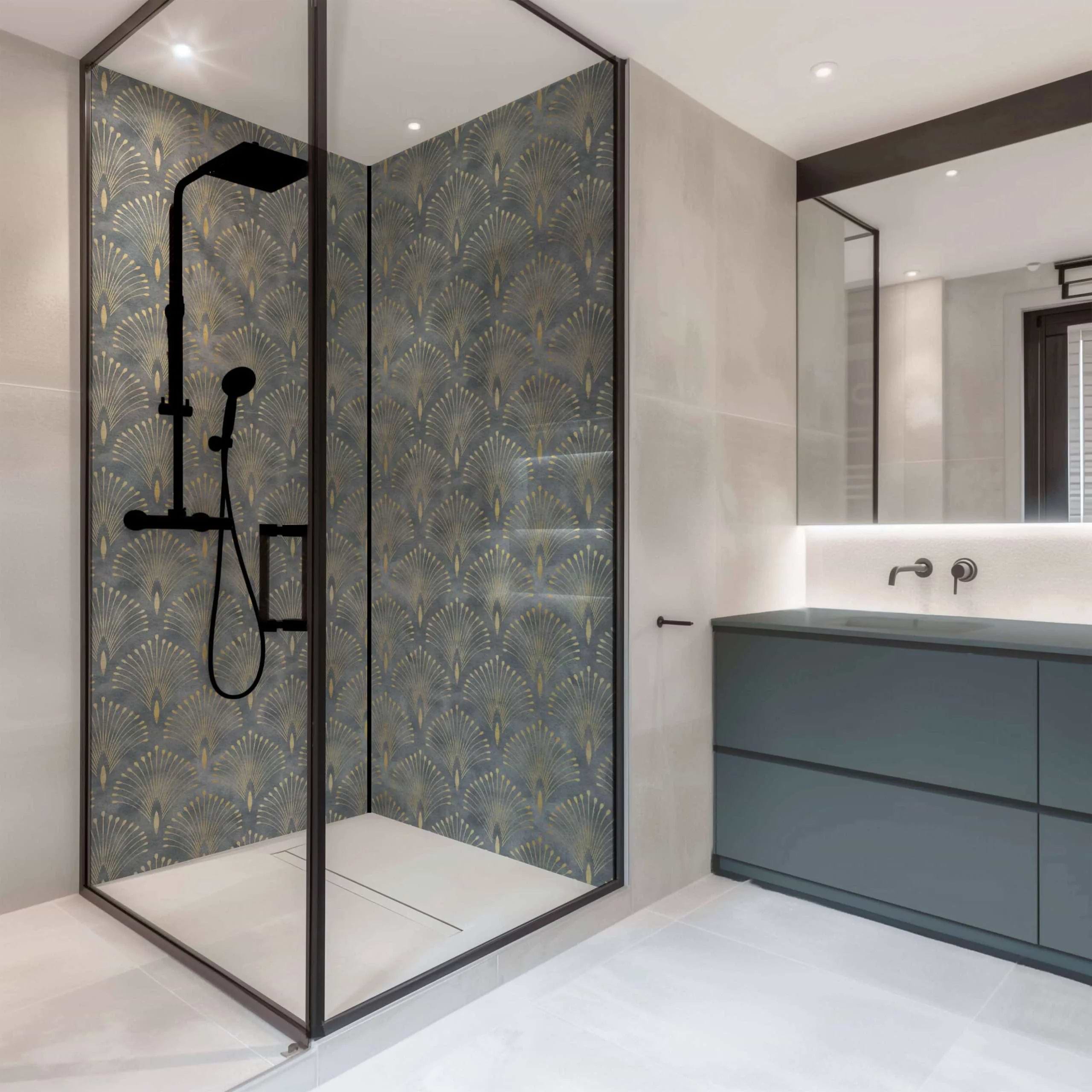 Shower Panel Art Deco Peacock By Hyperion Tiles