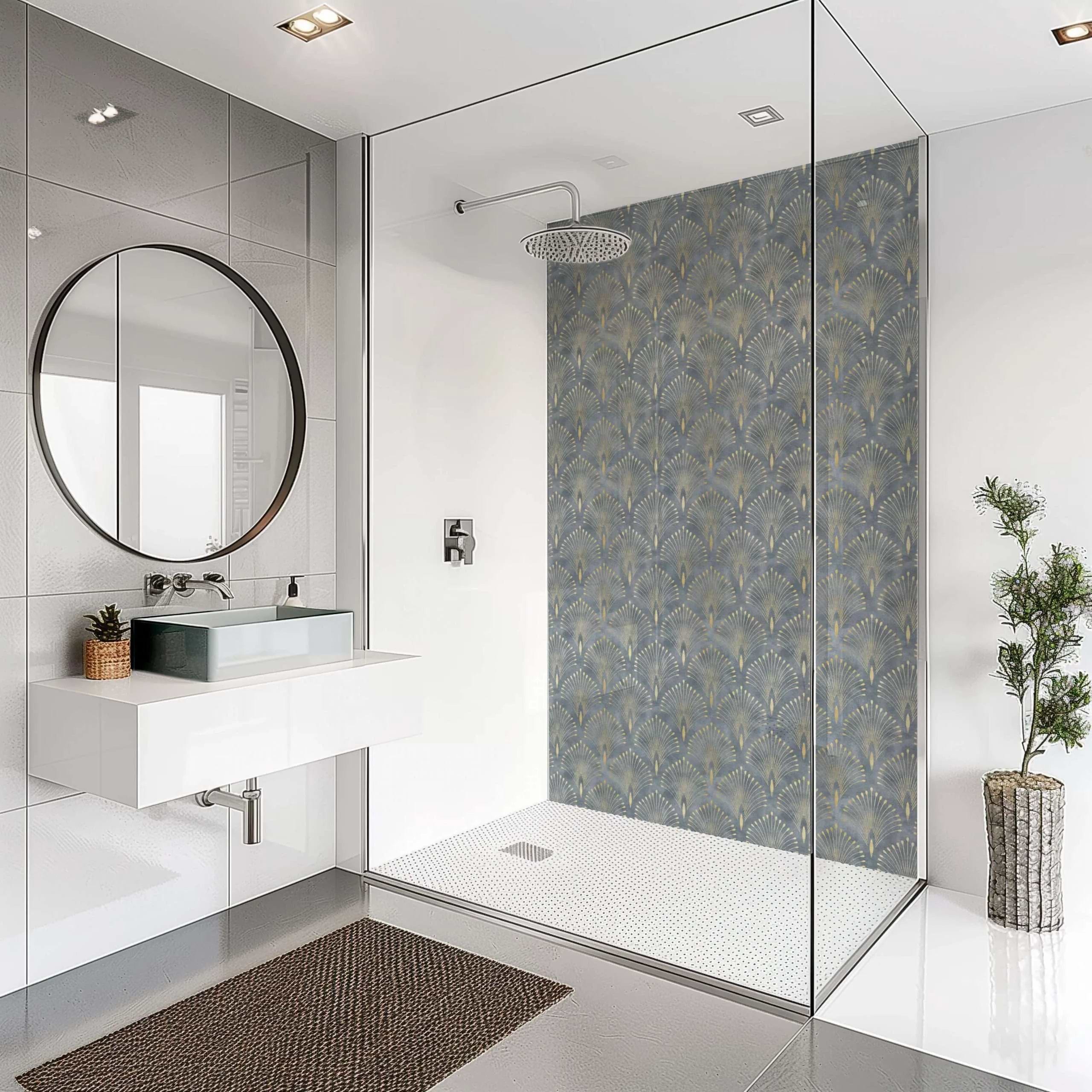 Shower Panel Art Deco Peacock By Hyperion Tiles