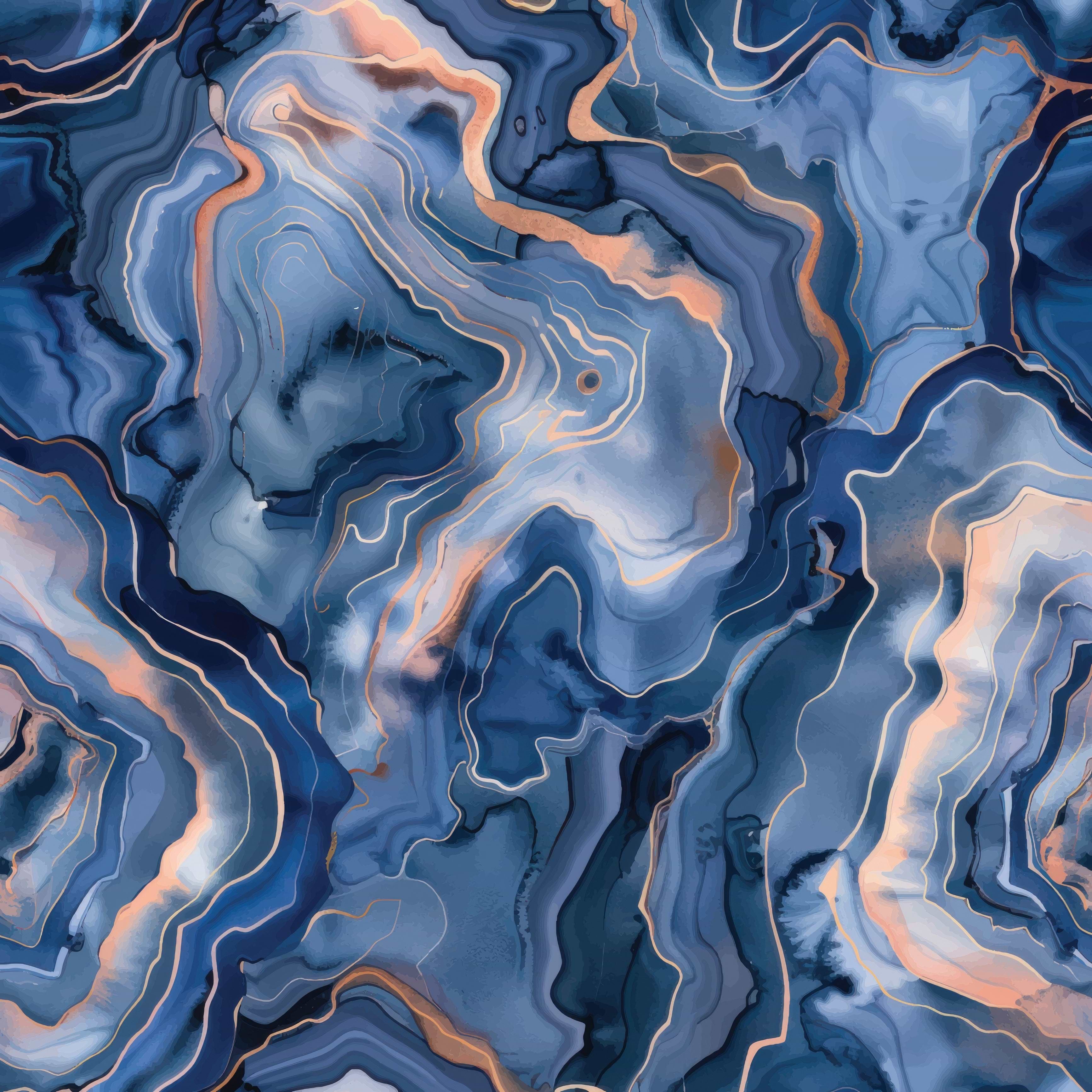 Shower Panel Marble Alcohol Ink in Blue By Hyperion Tiles