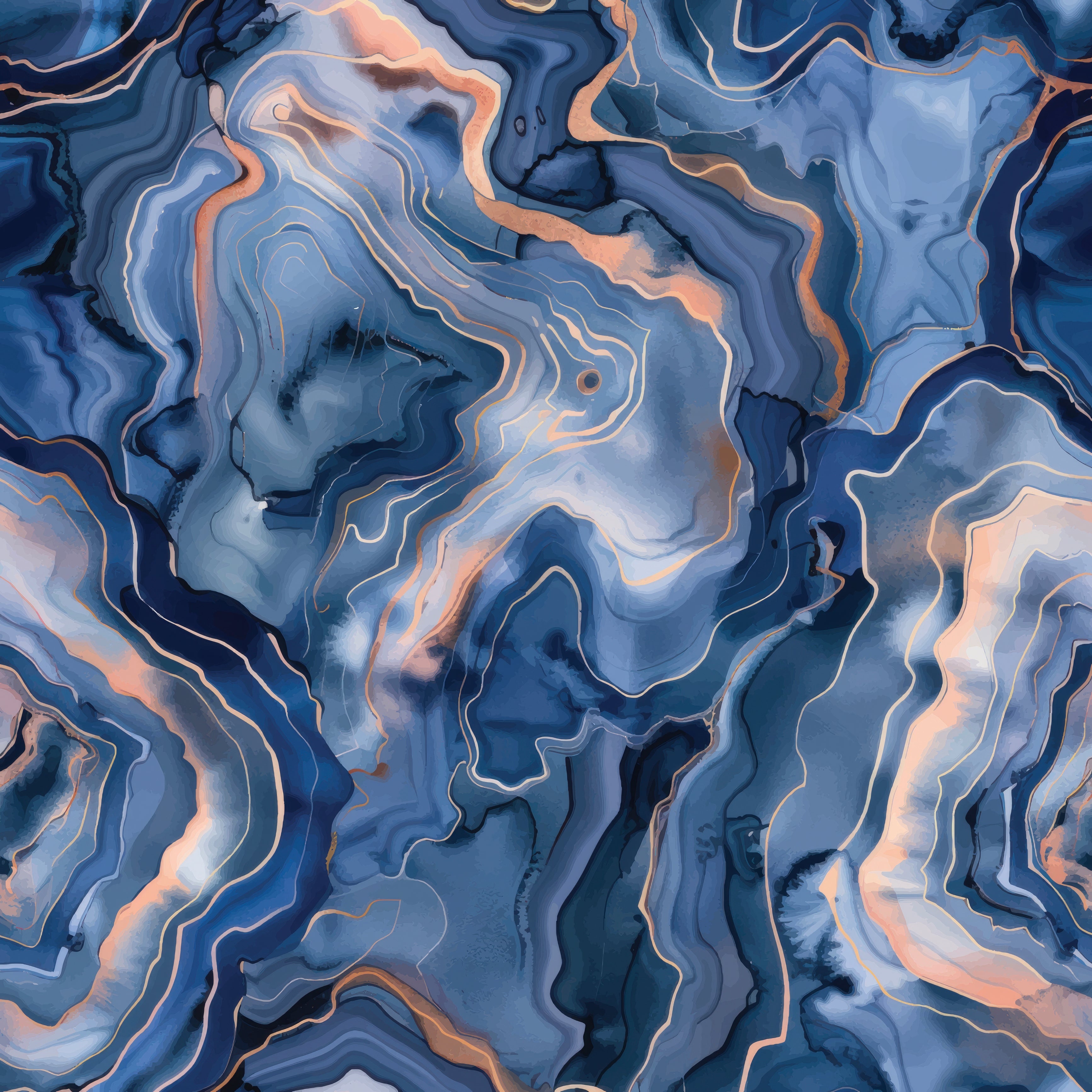 Shower Panel Marble Alcohol Ink in Blue By Hyperion Tiles